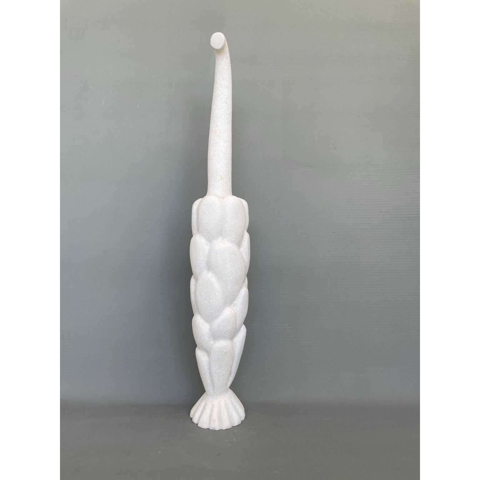 Greek Sprout Hand Carved Marble Sculpture by Tom Von Kaenel