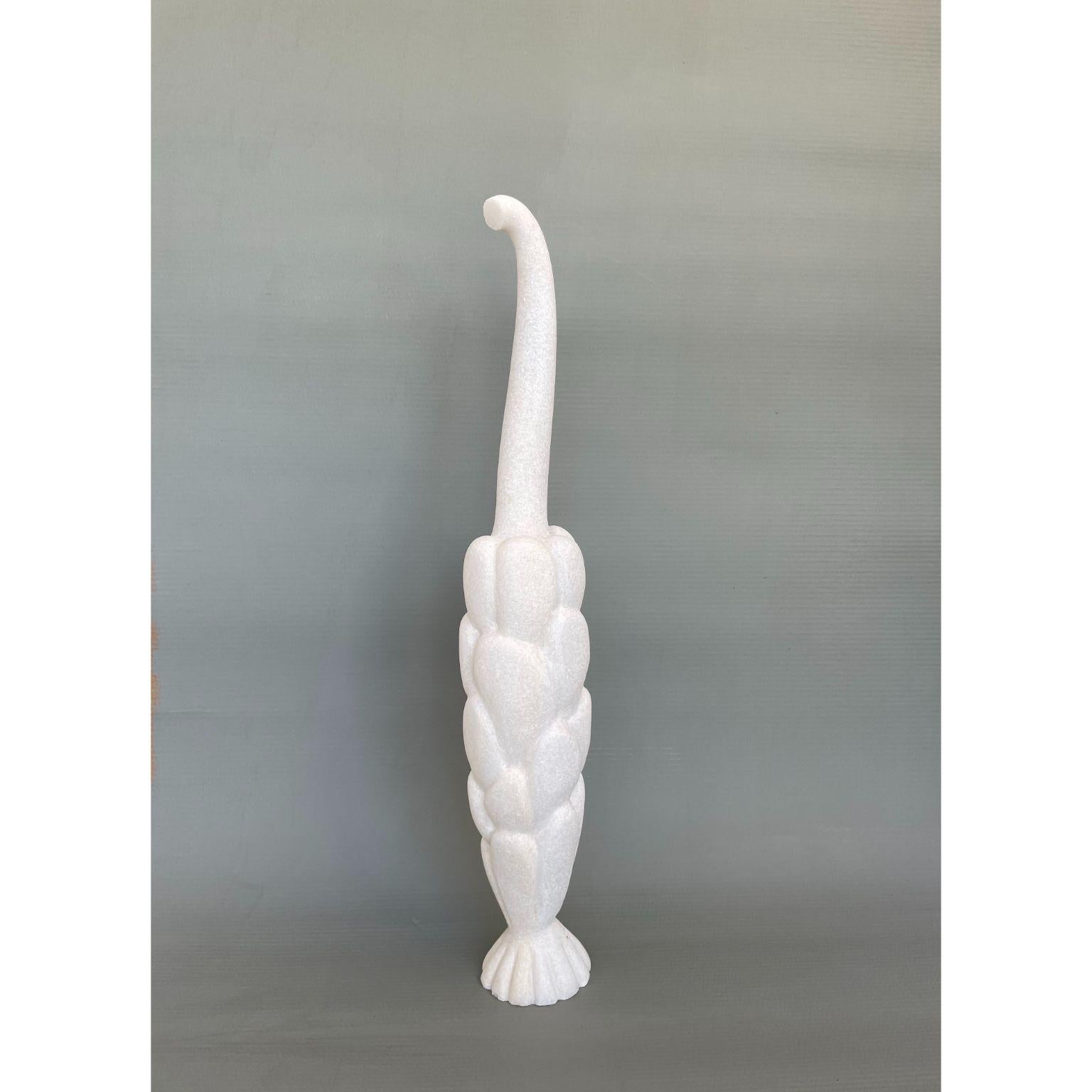 Sprout Hand Carved Marble Sculpture by Tom Von Kaenel In New Condition In Geneve, CH