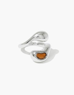Bague en argent 925 et Amber Stone par CLED