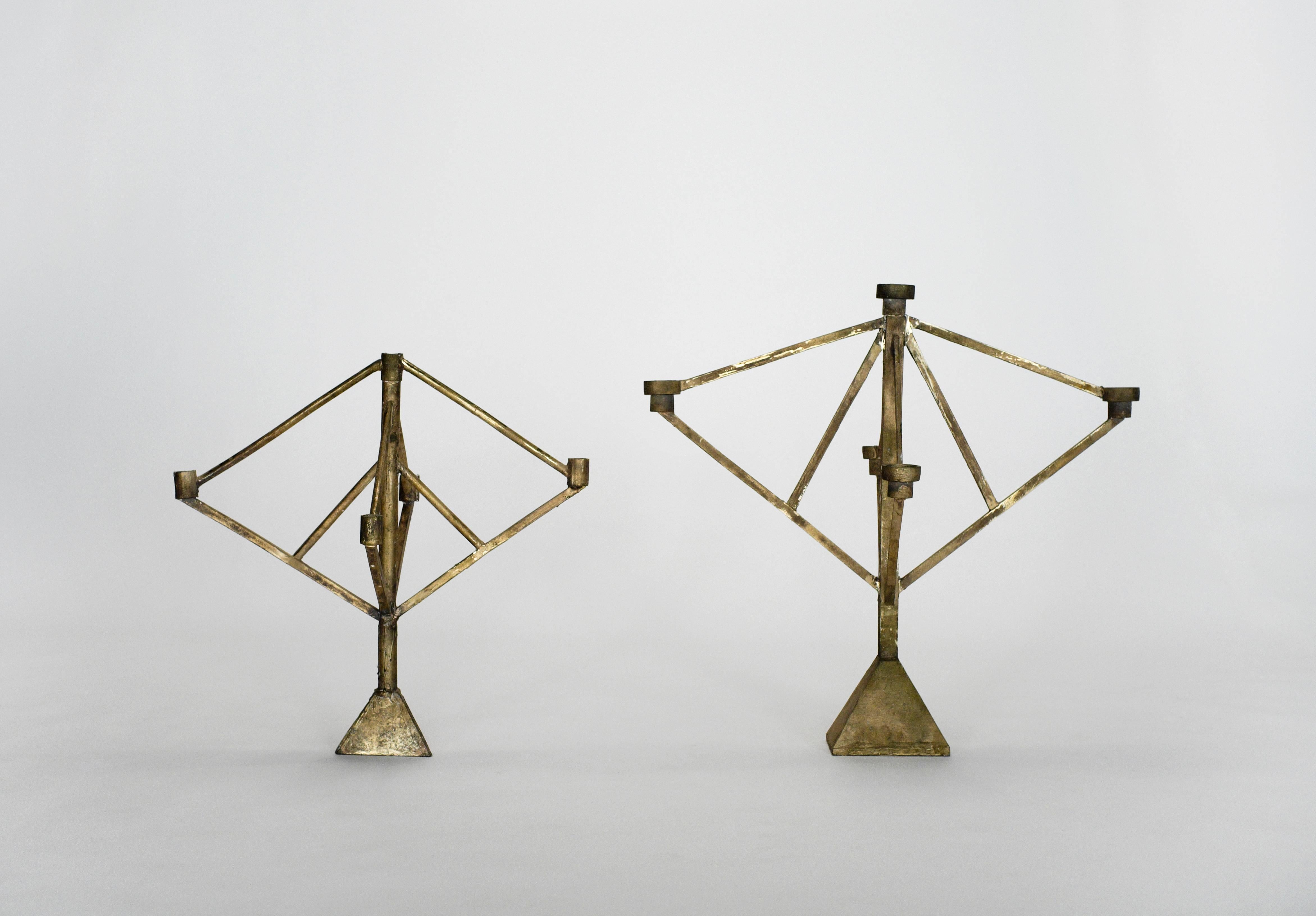 The Sprue candelabra is cast bronze with 2-5 candleholders depending on the size. The textures within the wax during the casting process translate perfectly into the bronze material, so the castings are left intentionally raw, allowing the surface