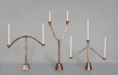 Contemporary Sprue Candelabra Two in Cast Bronze by Fort Standard, in Stock