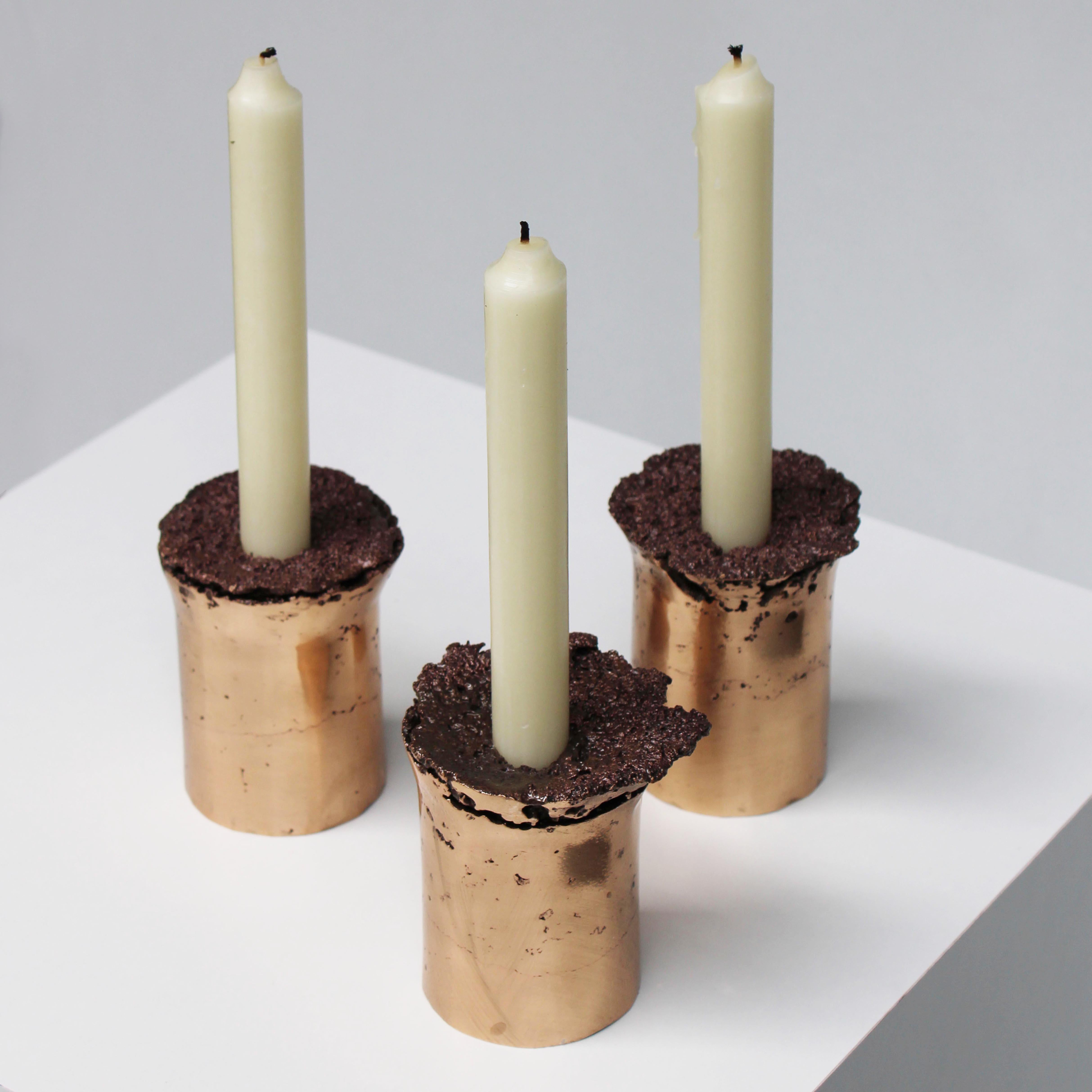 Sprue Candlesticks Set of 11 Cast Bronze by Studio Sunt For Sale 5