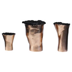 Sprue Candlesticks Set of 3 Cast Bronze by Studio Sunt