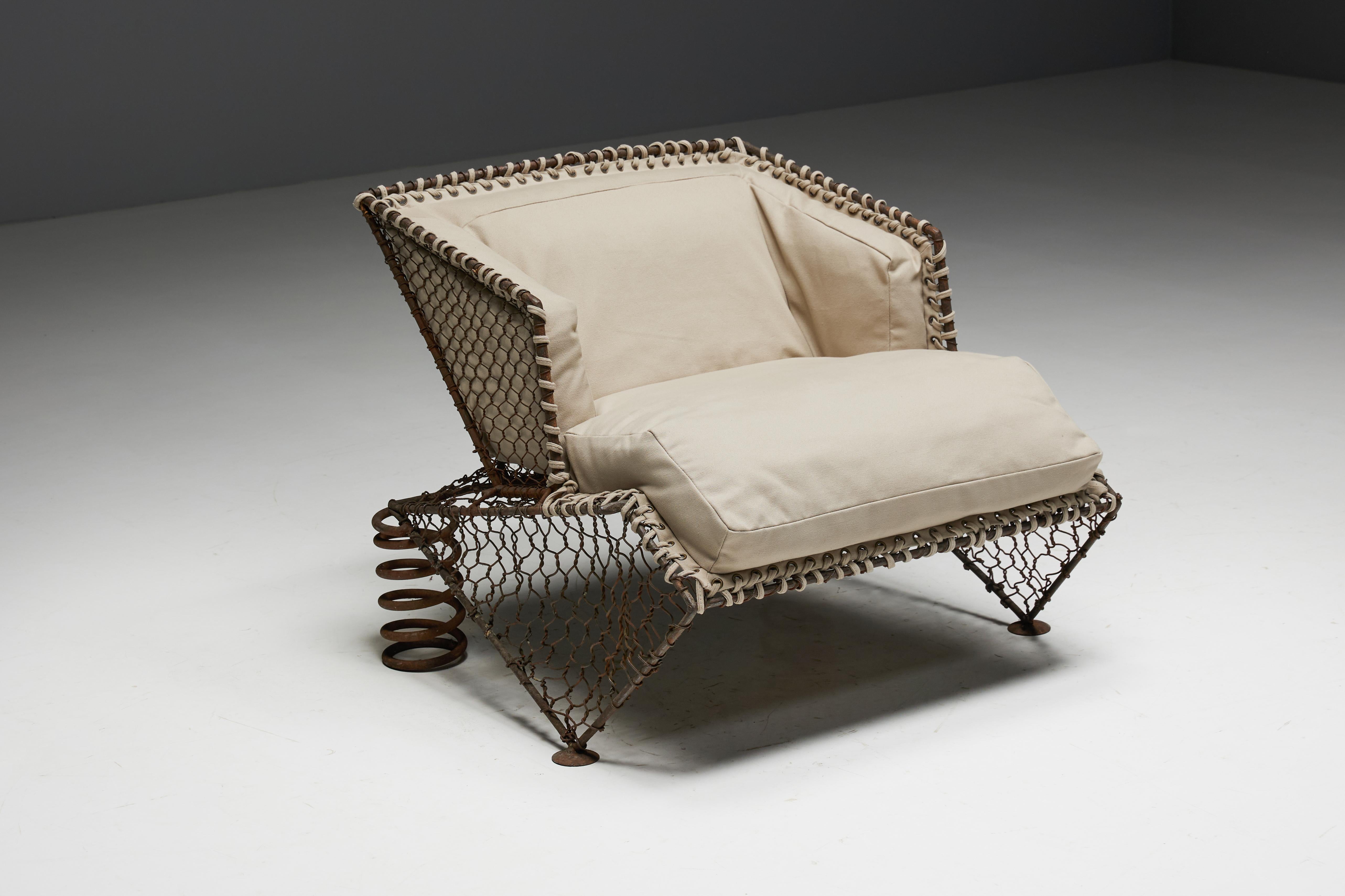 Sprung Steampunk Easy Chair, France, 1970s 6