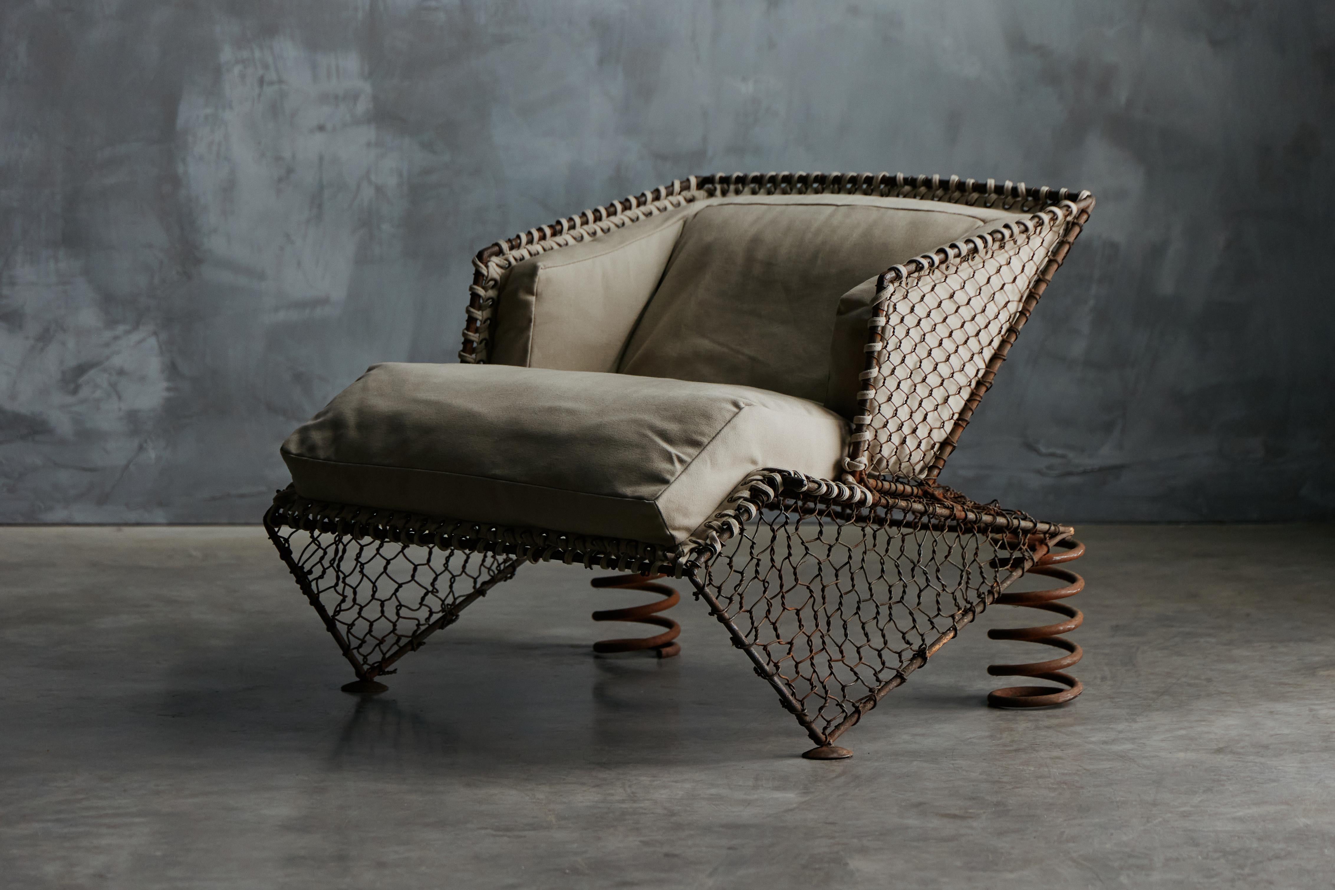 Sprung Steampunk Easy Chair, France, 1970s 9