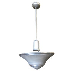 Art Deco Spun Aluminum Saucer Ceiling Pendant Lamp, 6 Available