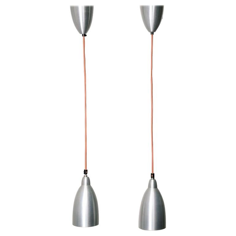 Spun Aluminum Hanging Lamps by Dijkstra For Sale