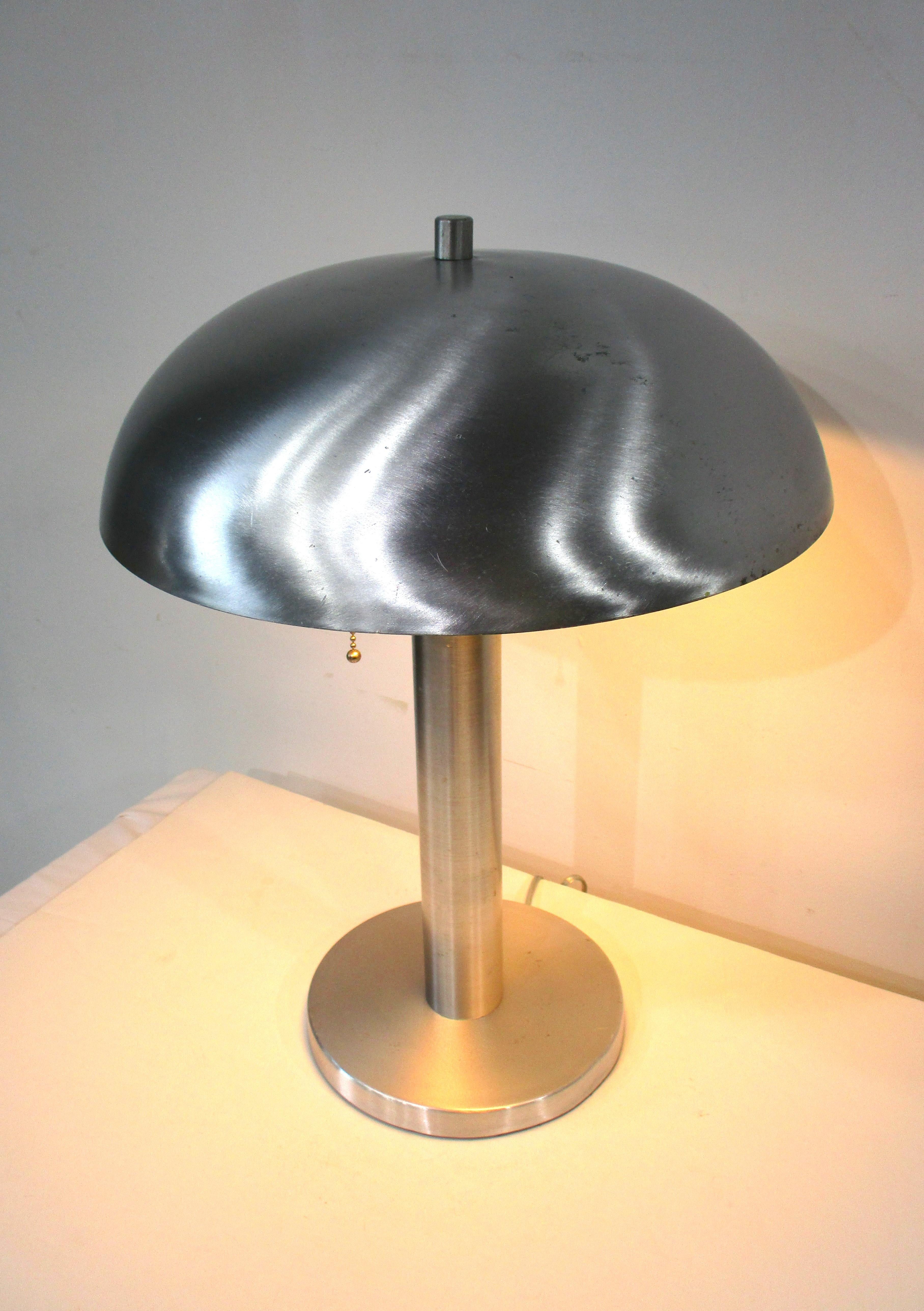 American Spun Art Deco Aluminum Table Lamp in the style of Donald Deskey -Kurt Versen 