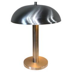 Lampe de table Art Déco en aluminium filé dans le style de Donald Deskey -Kurt Versen 