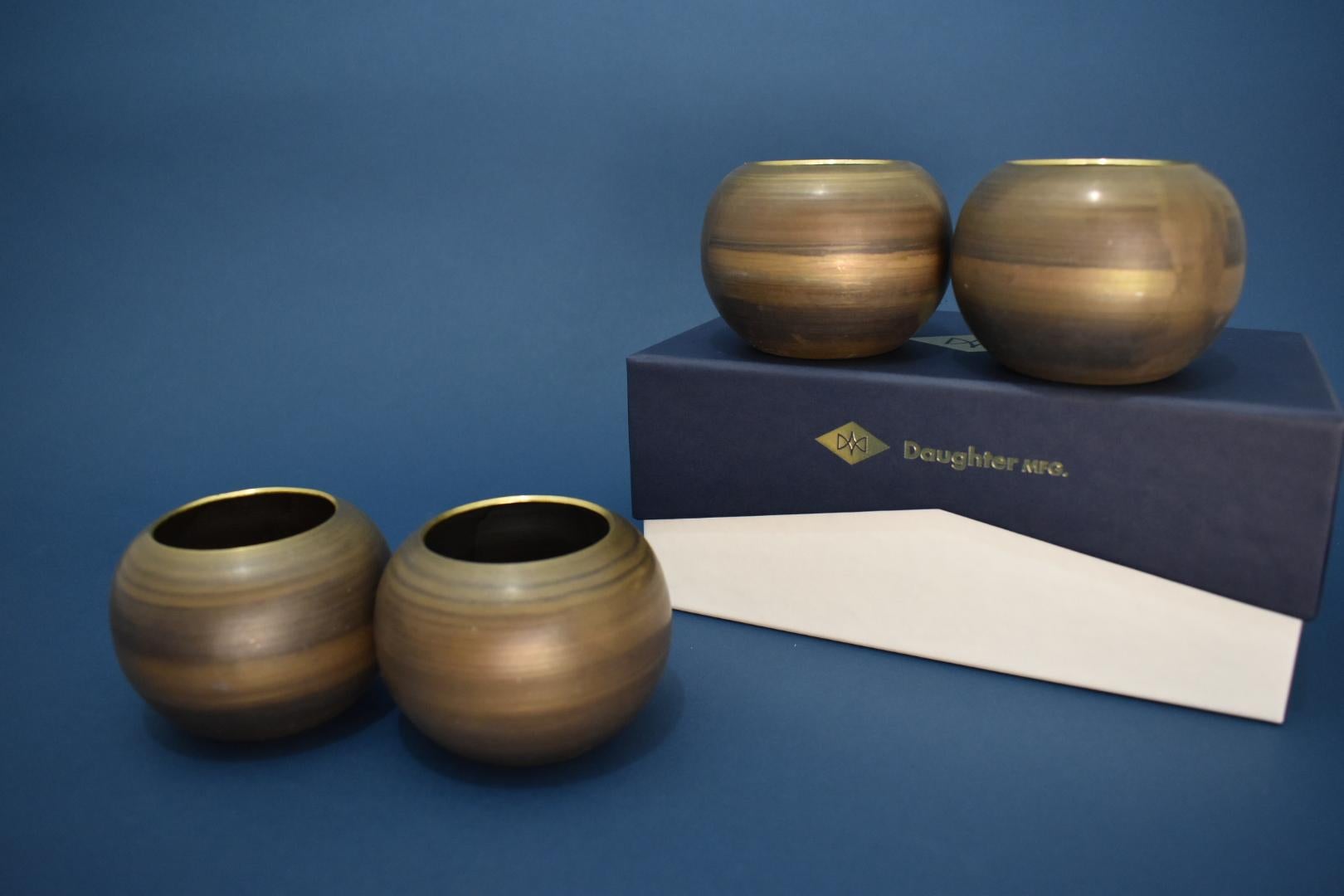Americano Set di tazze votive in ottone filato di Daughter Manufacturing in vendita