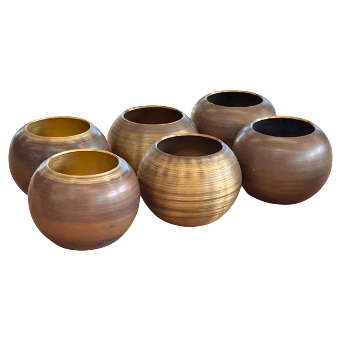Set di tazze votive in ottone filato di Daughter Manufacturing in vendita