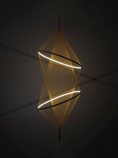 Spun Halo Pendant Lamp, Light Sculpture, Woven Chandelier