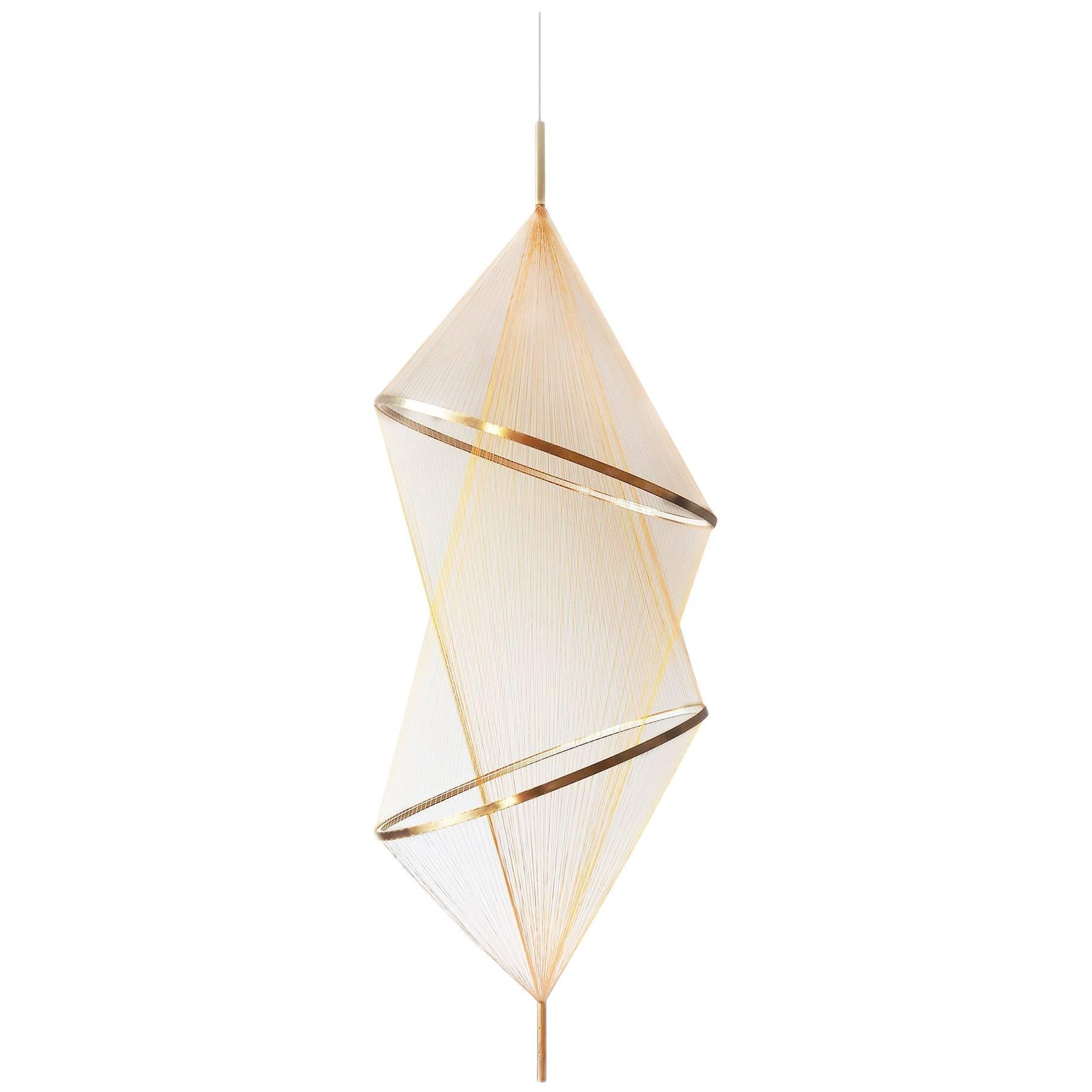 Spun Halo Pendant Lamp, Light Sculpture, Woven Chandelier For Sale