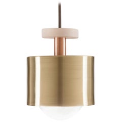 Spun Pendelleuchte aus poliertem Messing mit verstellbarer Drop-Leuchte