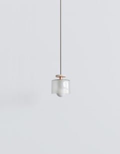 Spun Pendant Light with Frosted Glass Shade Adjustable Height Fixture