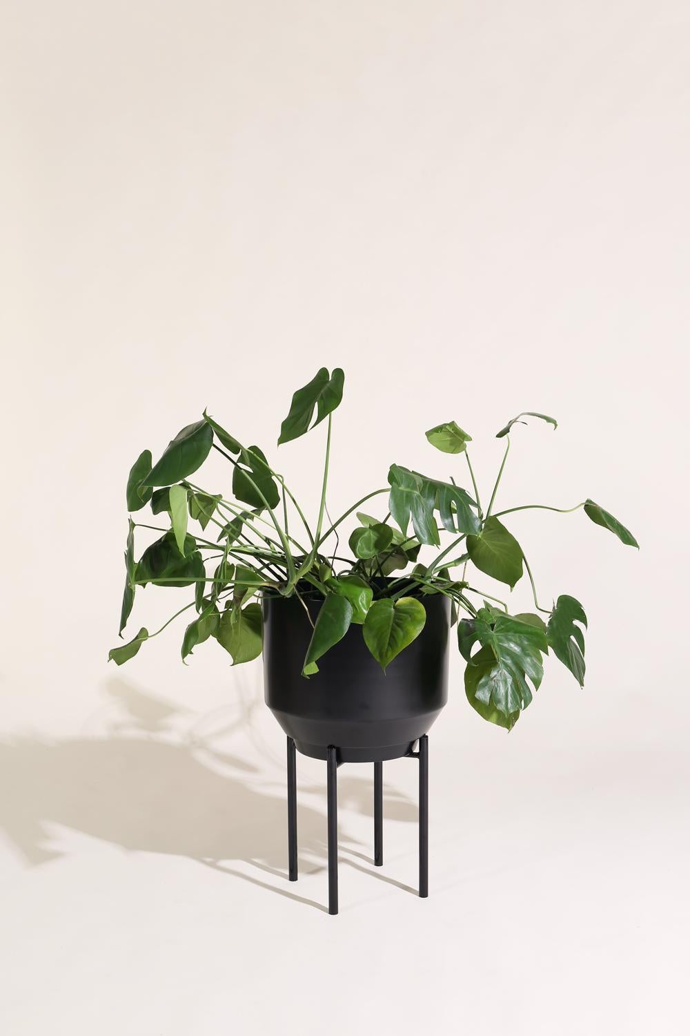 Modern Spun Planter, Black For Sale