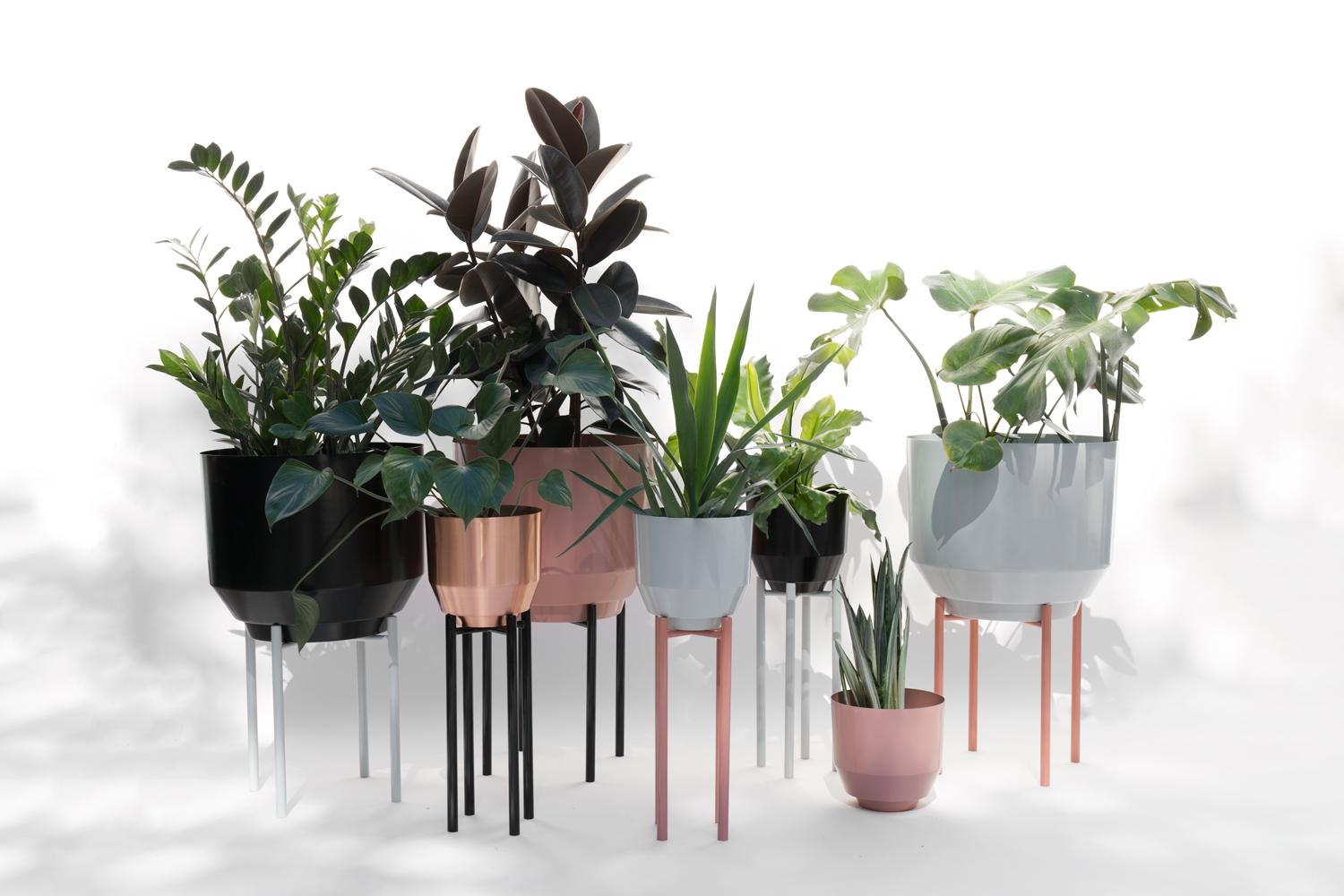 Contemporary Spun Planter, Black For Sale