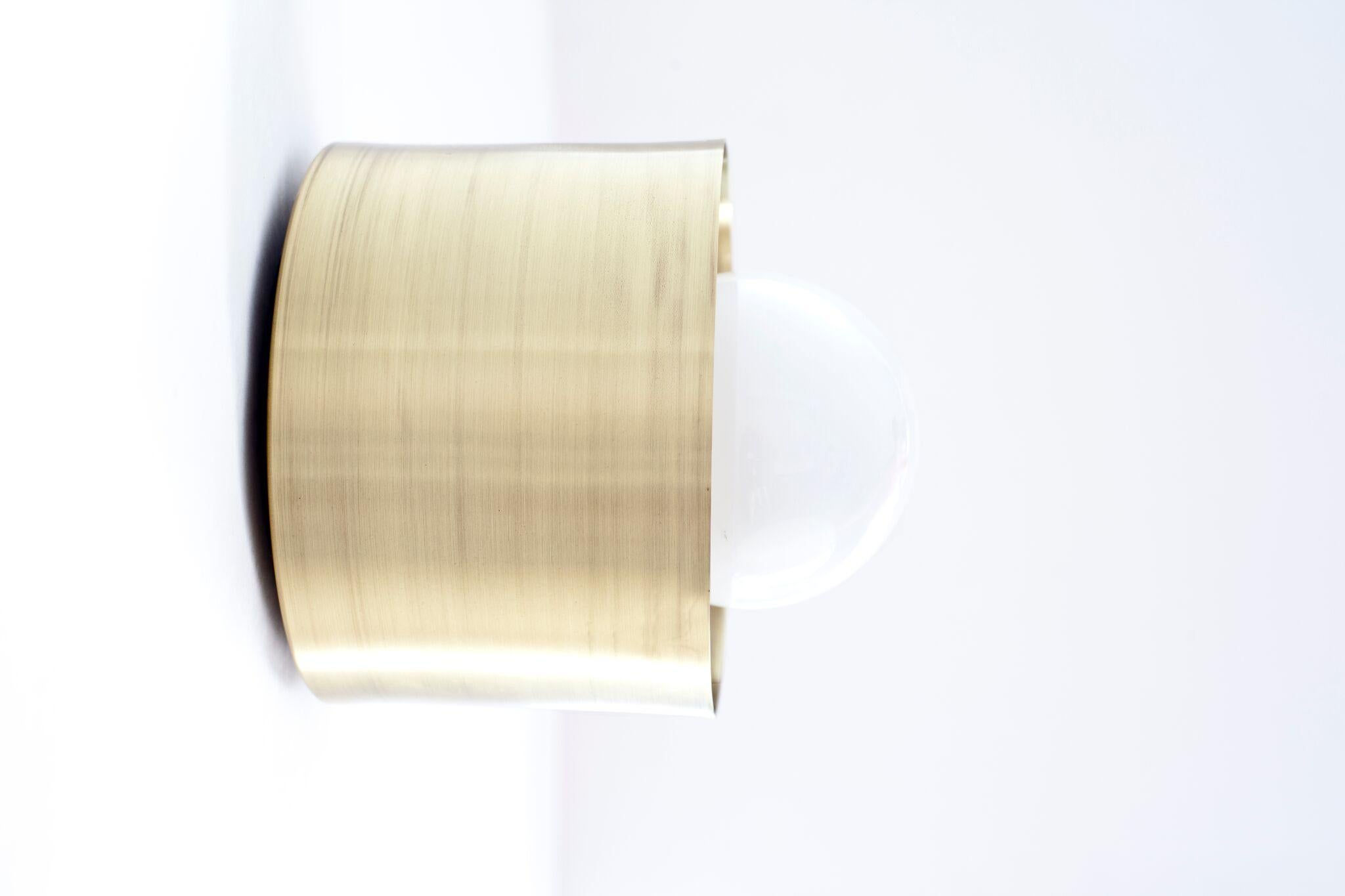 Polished Spun Sconce Flush Mount Brass, 1stdibs New York For Sale