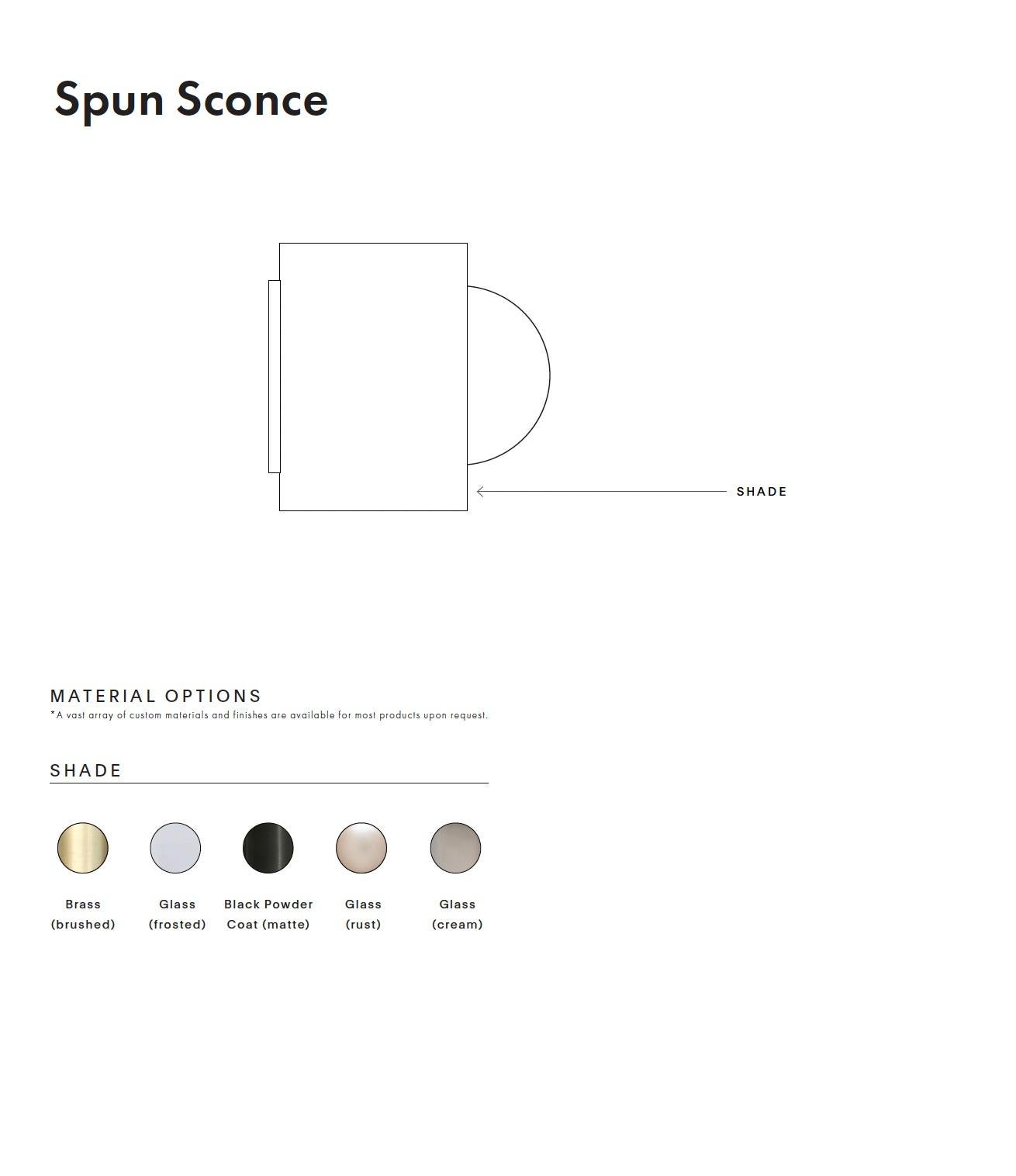Sconce Spun Flush Mount in ottone, 1stdibs New York in vendita 1