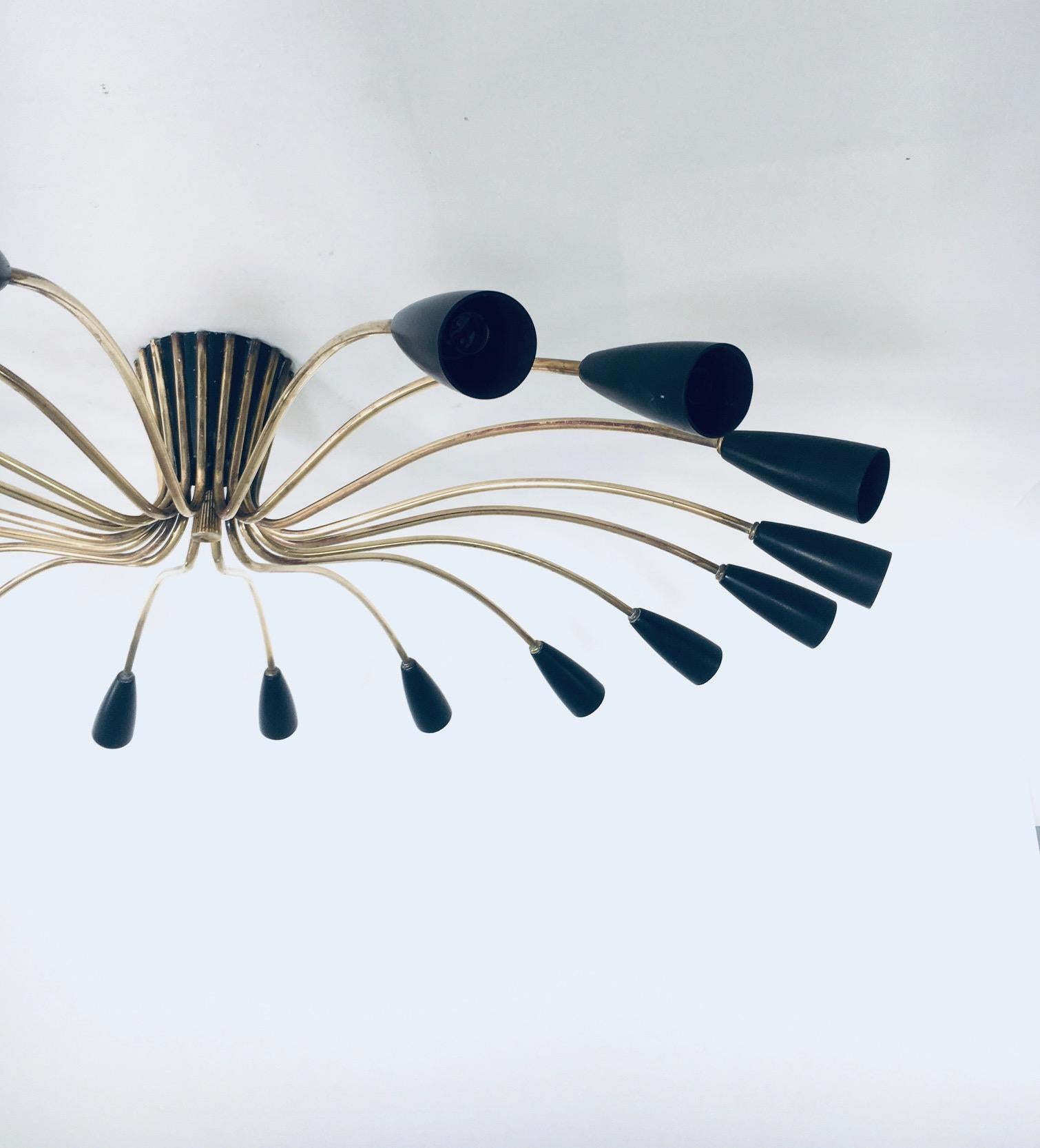 'SPUTNIK' 18 Arm Ceiling Lamp by Kaiser Leuchten, Germany 1950's For Sale 4