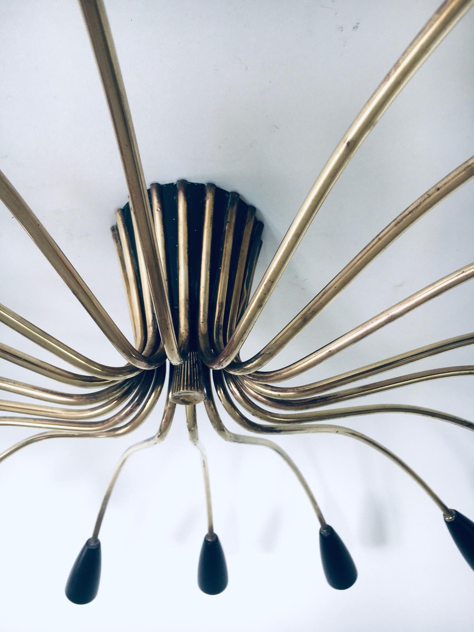 'SPUTNIK' 18 Arm Ceiling Lamp by Kaiser Leuchten, Germany 1950's For Sale 6
