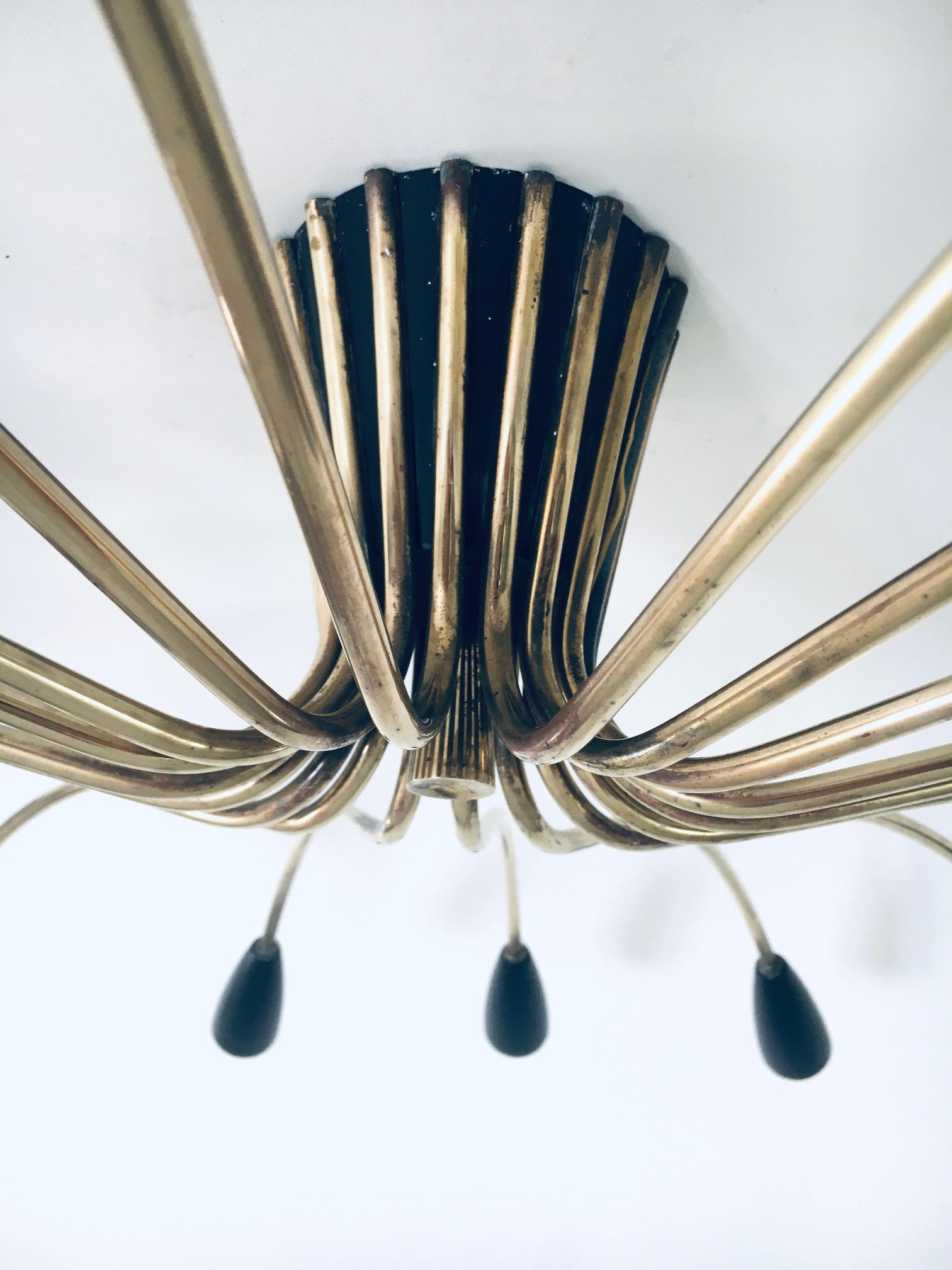 'SPUTNIK' 18 Arm Ceiling Lamp by Kaiser Leuchten, Germany 1950's For Sale 13