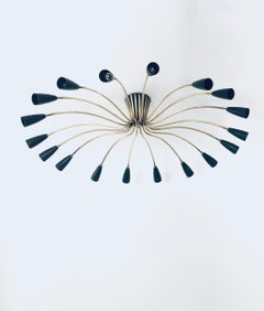 Lámpara de techo de 18 brazos "SPUTNIK" de Kaiser Leuchten, Alemania Años 50