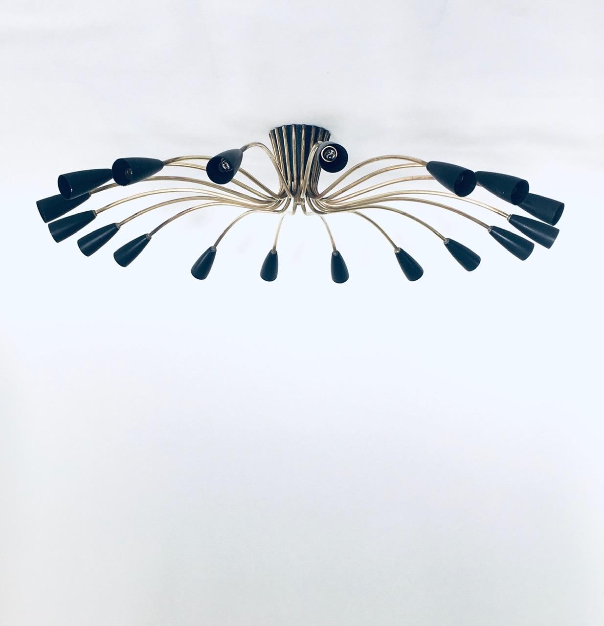 Mid-20th Century 'SPUTNIK' 18 Arm Ceiling Lamp by Kaiser Leuchten, Germany 1950's For Sale