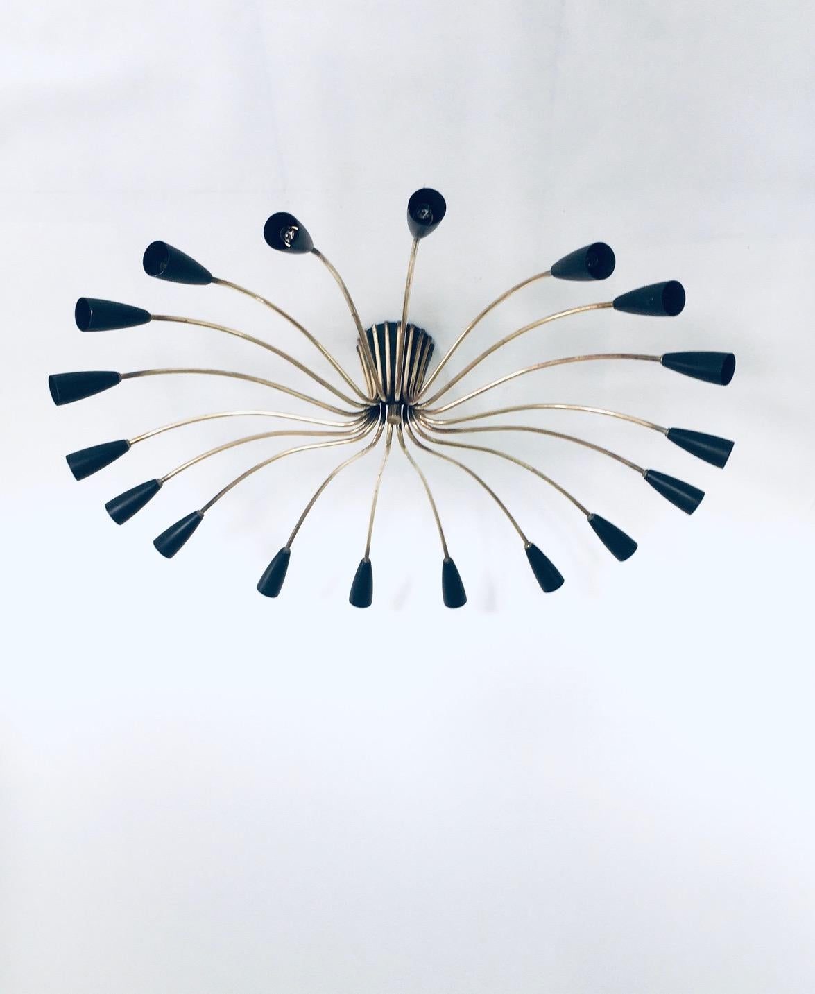 'SPUTNIK' 18 Arm Ceiling Lamp by Kaiser Leuchten, Germany 1950's For Sale 3