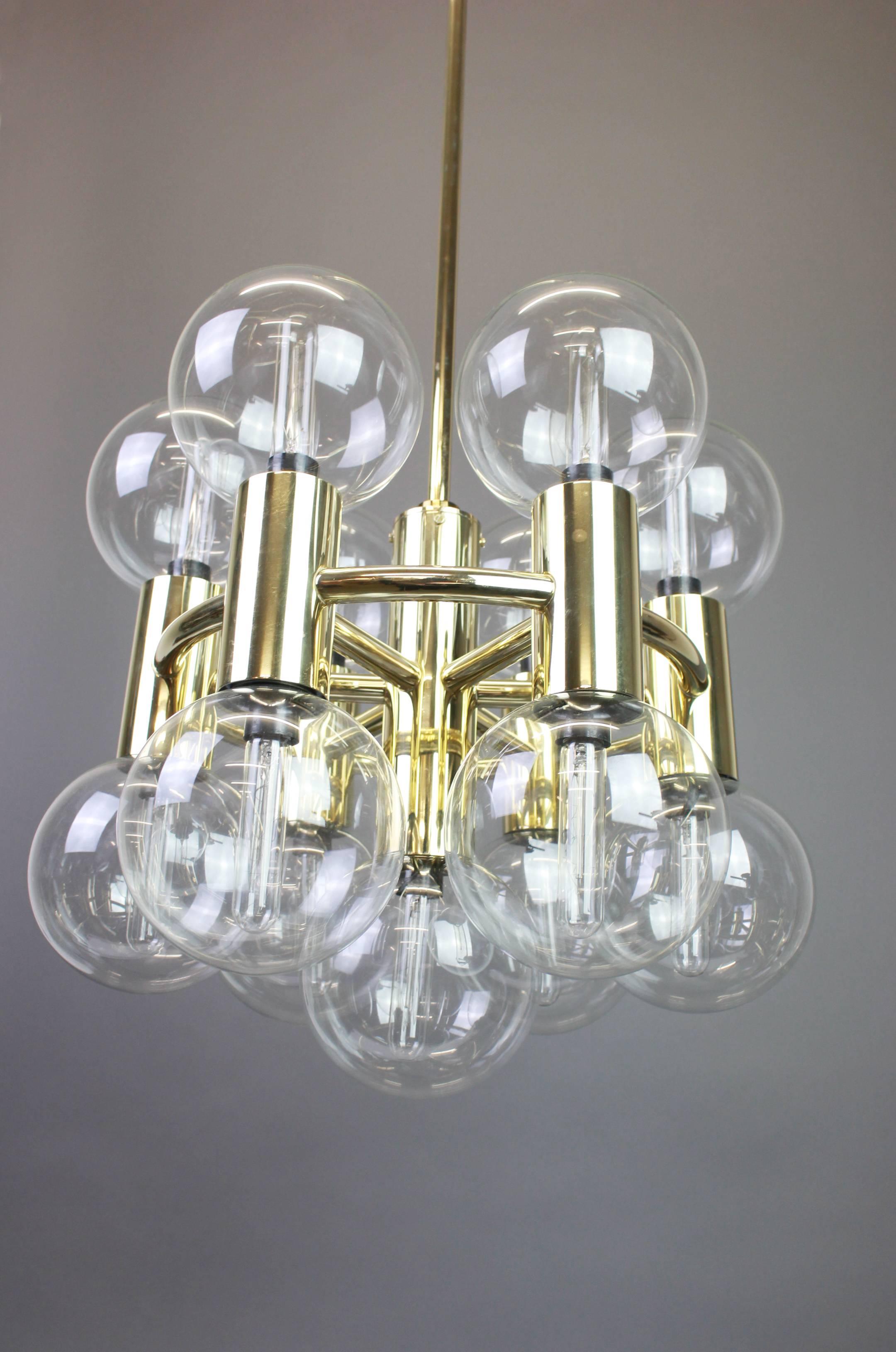 Late 20th Century Sputnik Brass Chandelier Design by Motoko Ishii for Staff, Germany, 1970s