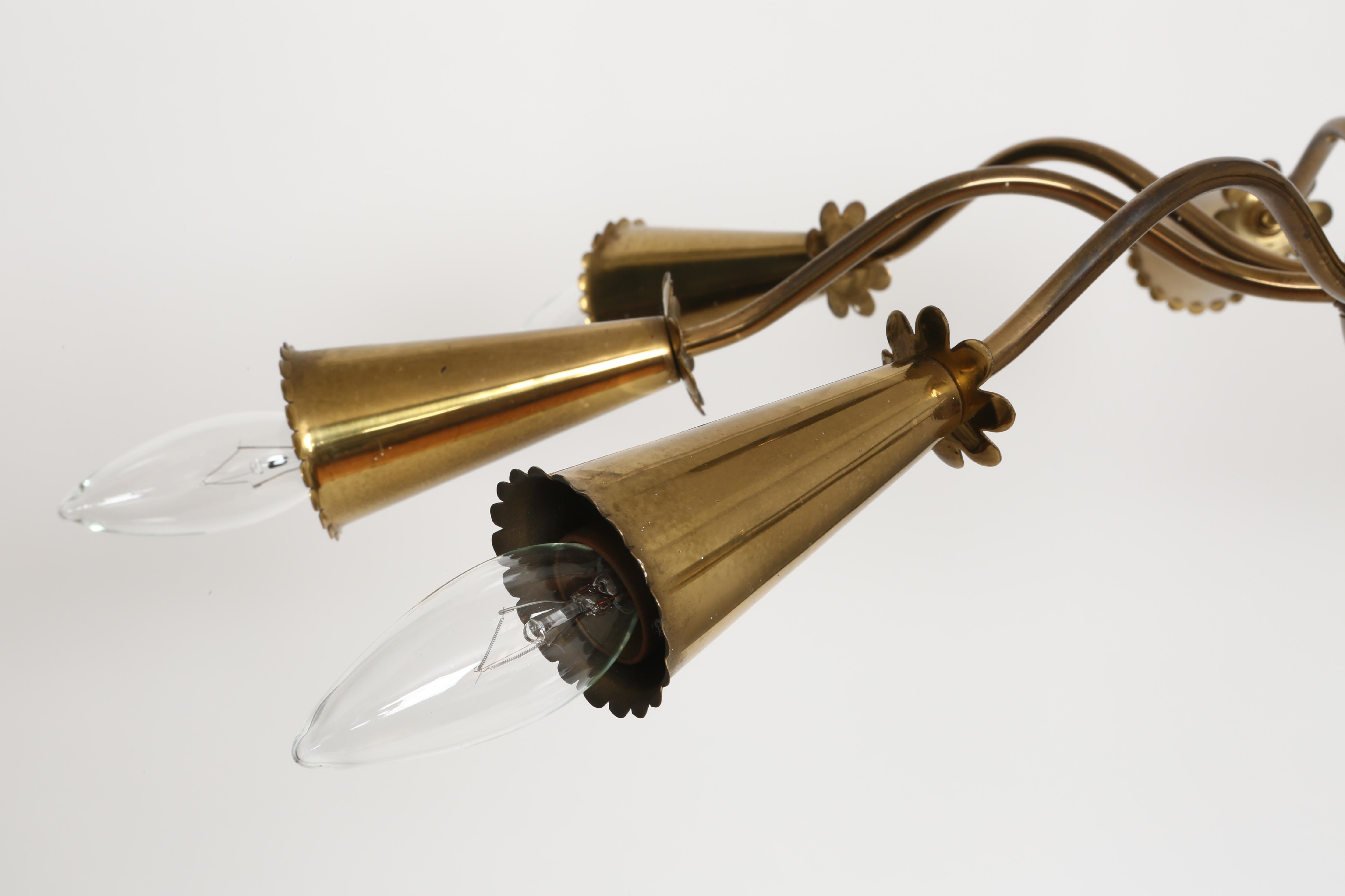 Mid-20th Century Sputnik Brass Chandelier