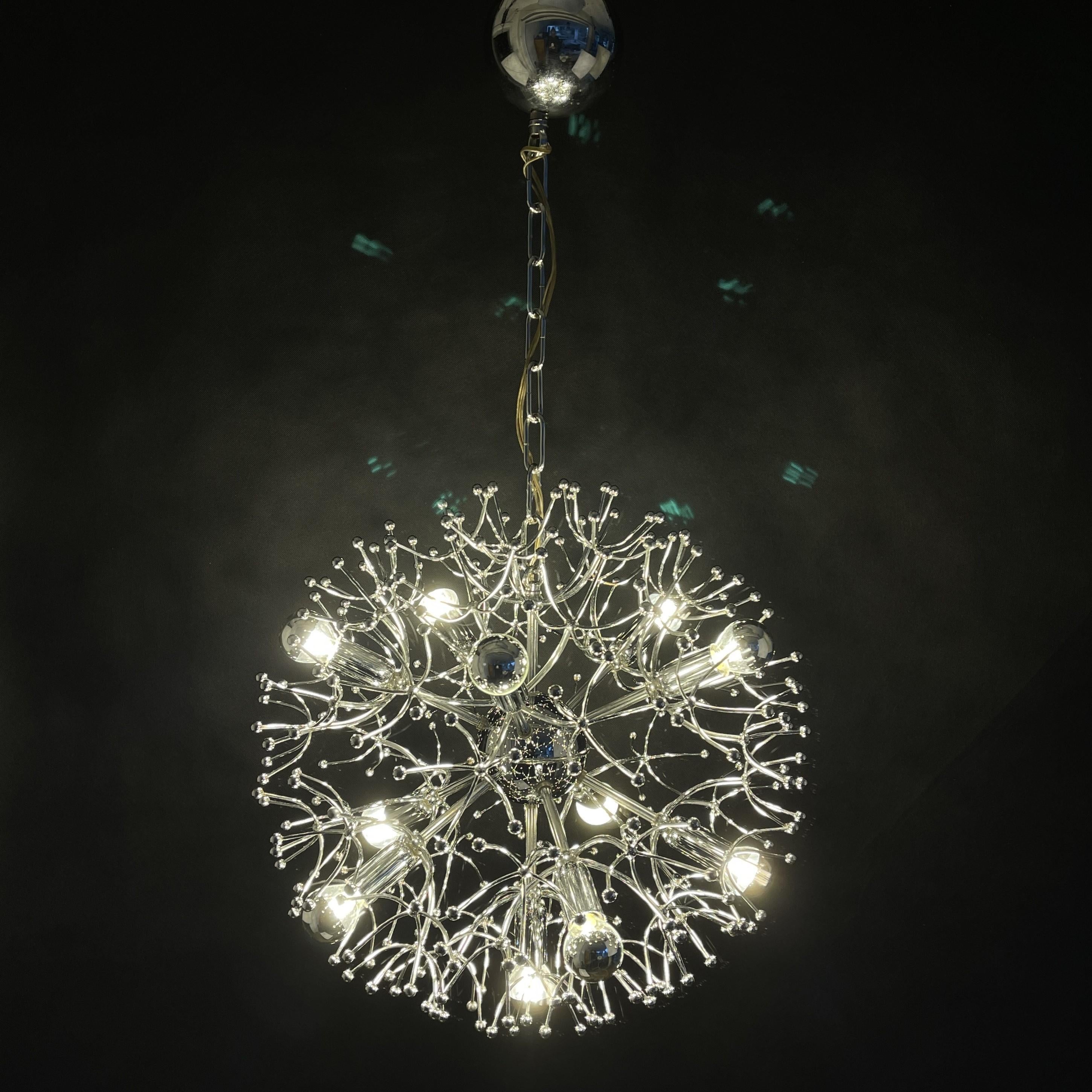 Sputnik Ceiling Lamp Dandelion from Gaetano Sciolari, 1970s For Sale 3
