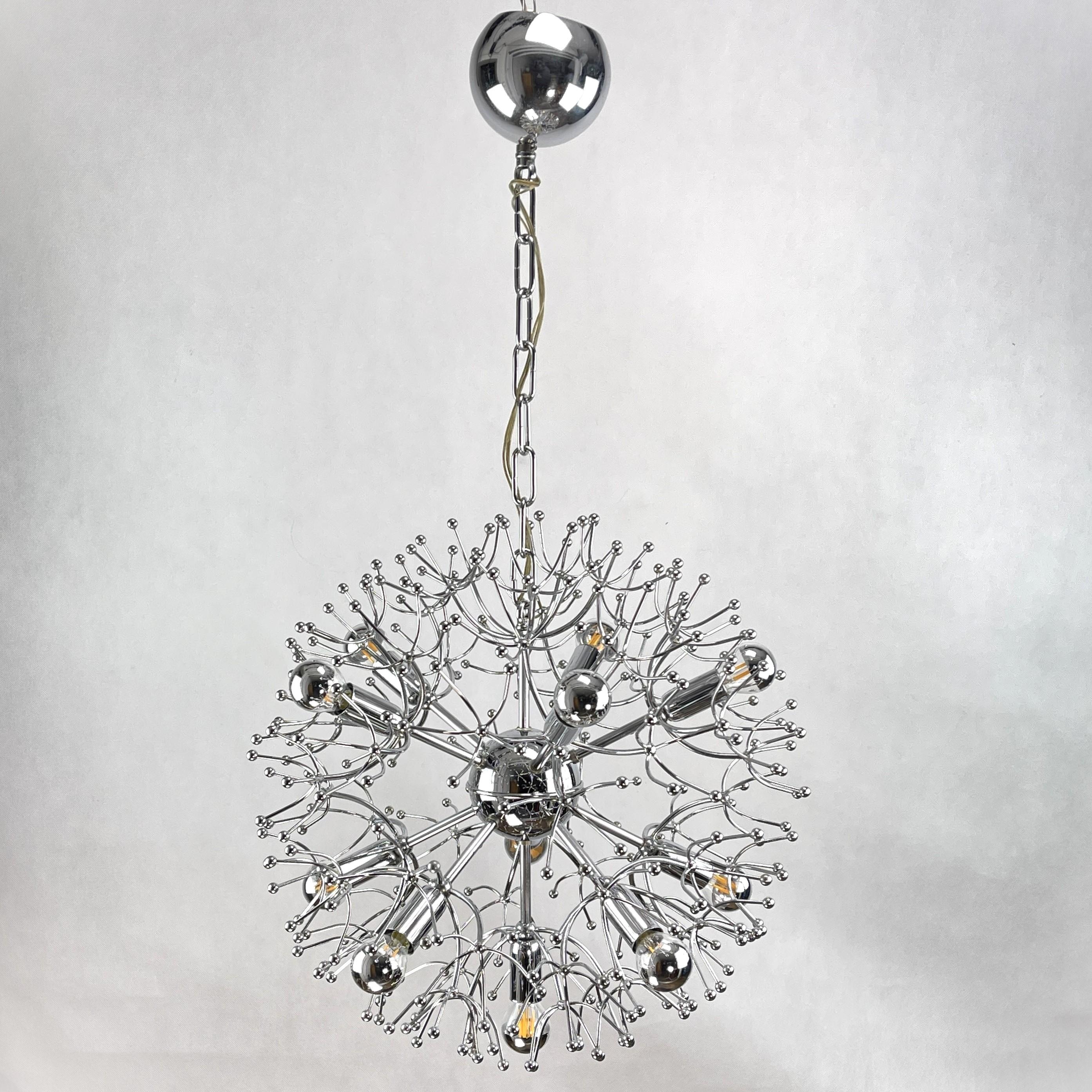 Italian Sputnik Ceiling Lamp Dandelion from Gaetano Sciolari, 1970s For Sale