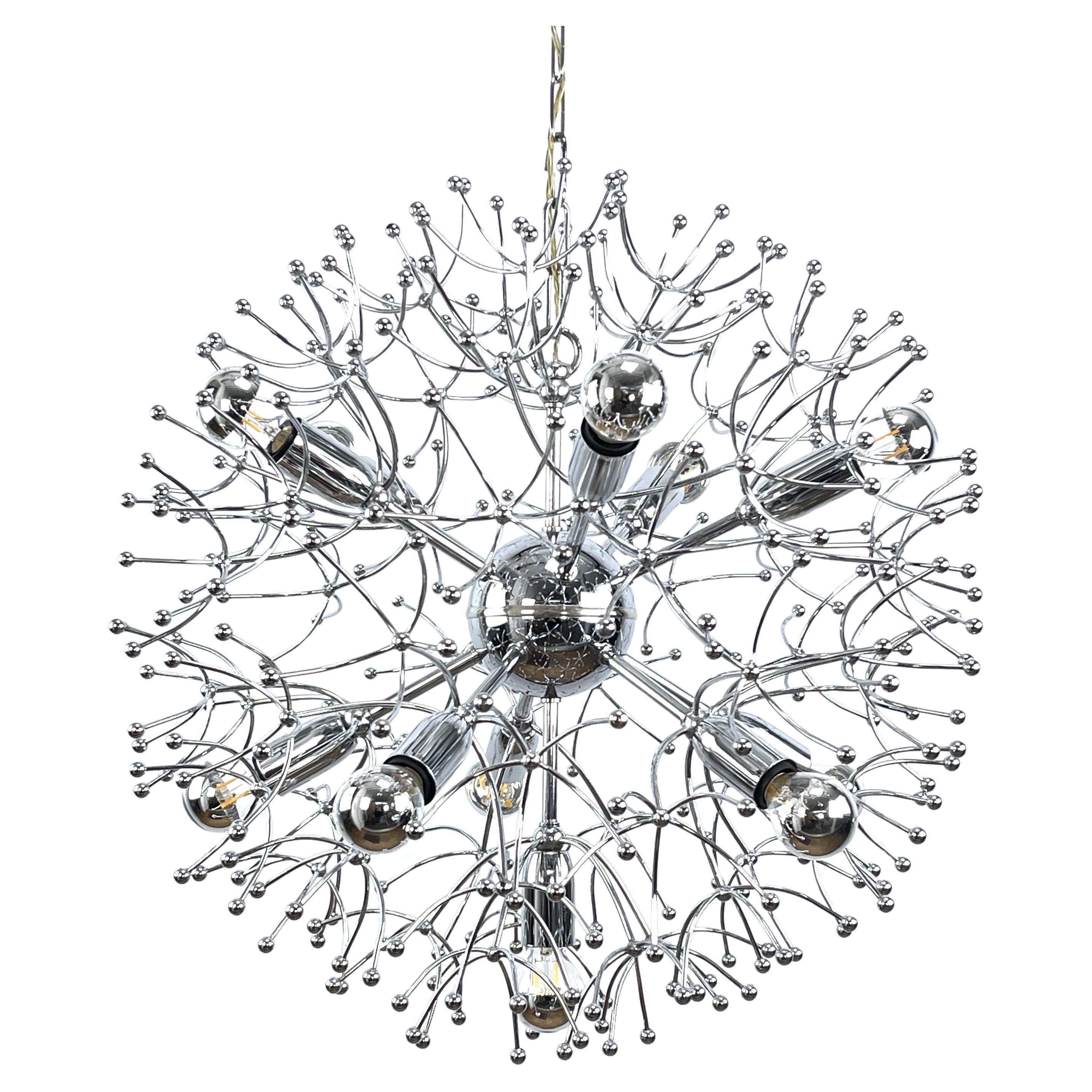 Sputnik Ceiling Lamp Dandelion from Gaetano Sciolari, 1970s For Sale