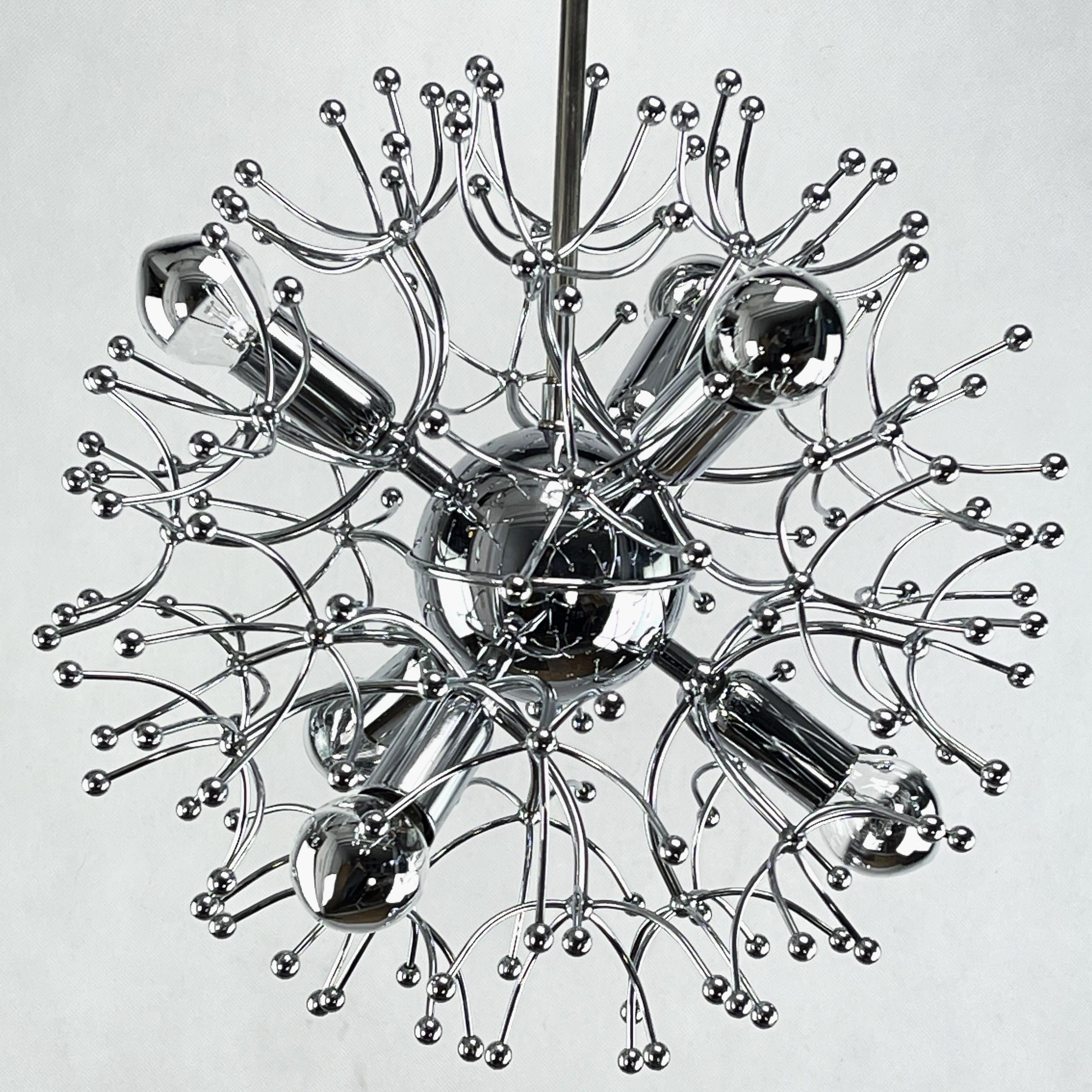 Space Age Sputnik Ceiling Lamp from Gaetano Sciolari, 1970s For Sale