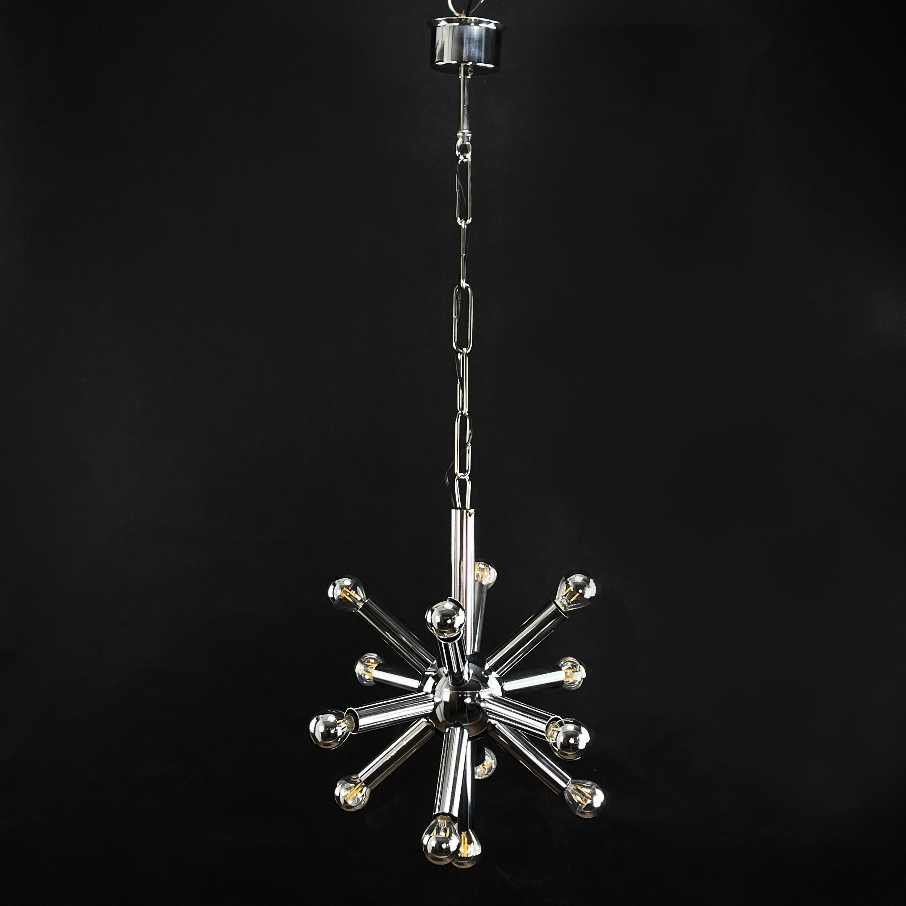 Sputnik Ceiling Lamp from Gaetano Sciolari, 1970s Italiano