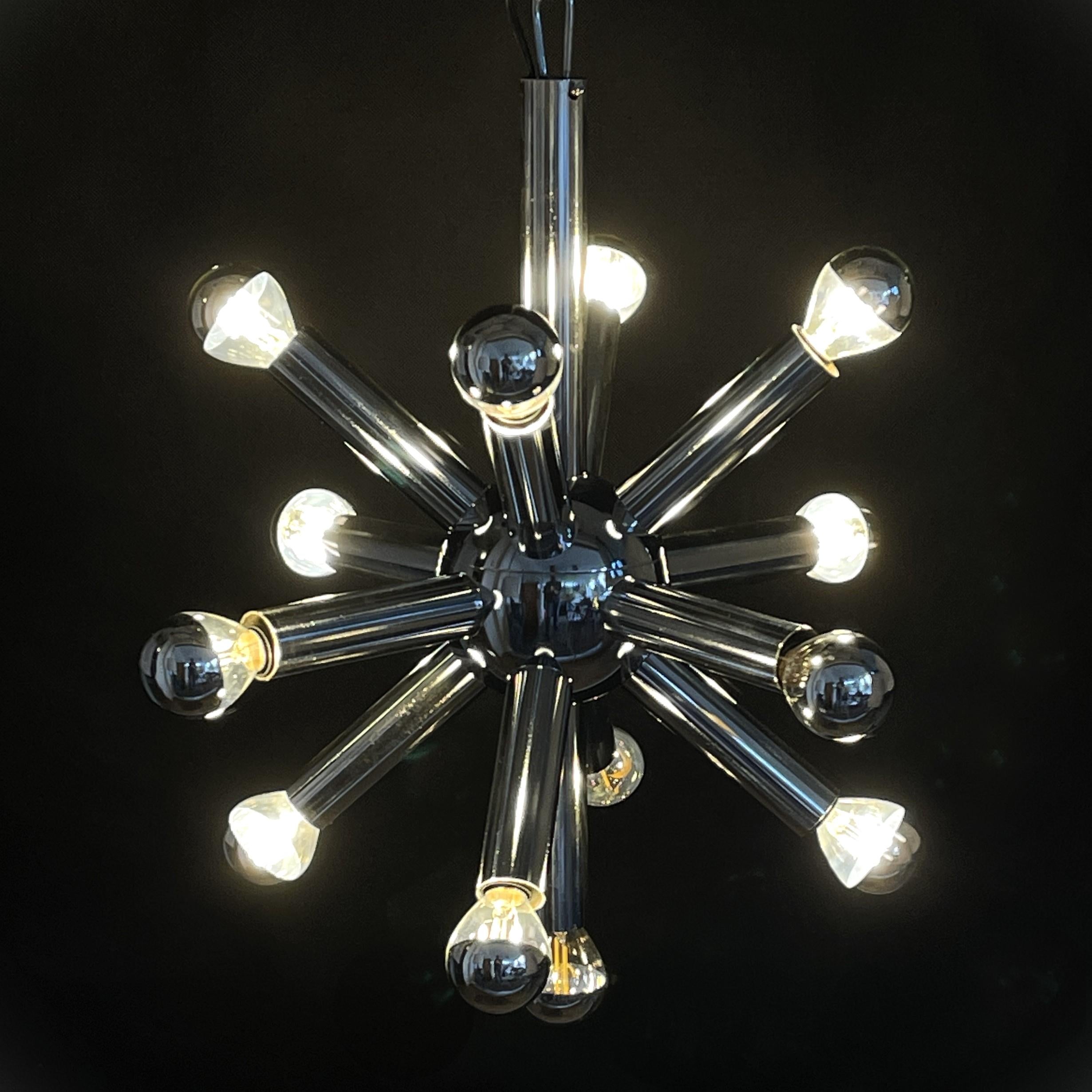 Sputnik Ceiling Lamp from Gaetano Sciolari, 1970s finales del siglo XX