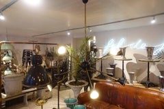 Sputnik Ceiling Light Brass and Black, Stilnovo