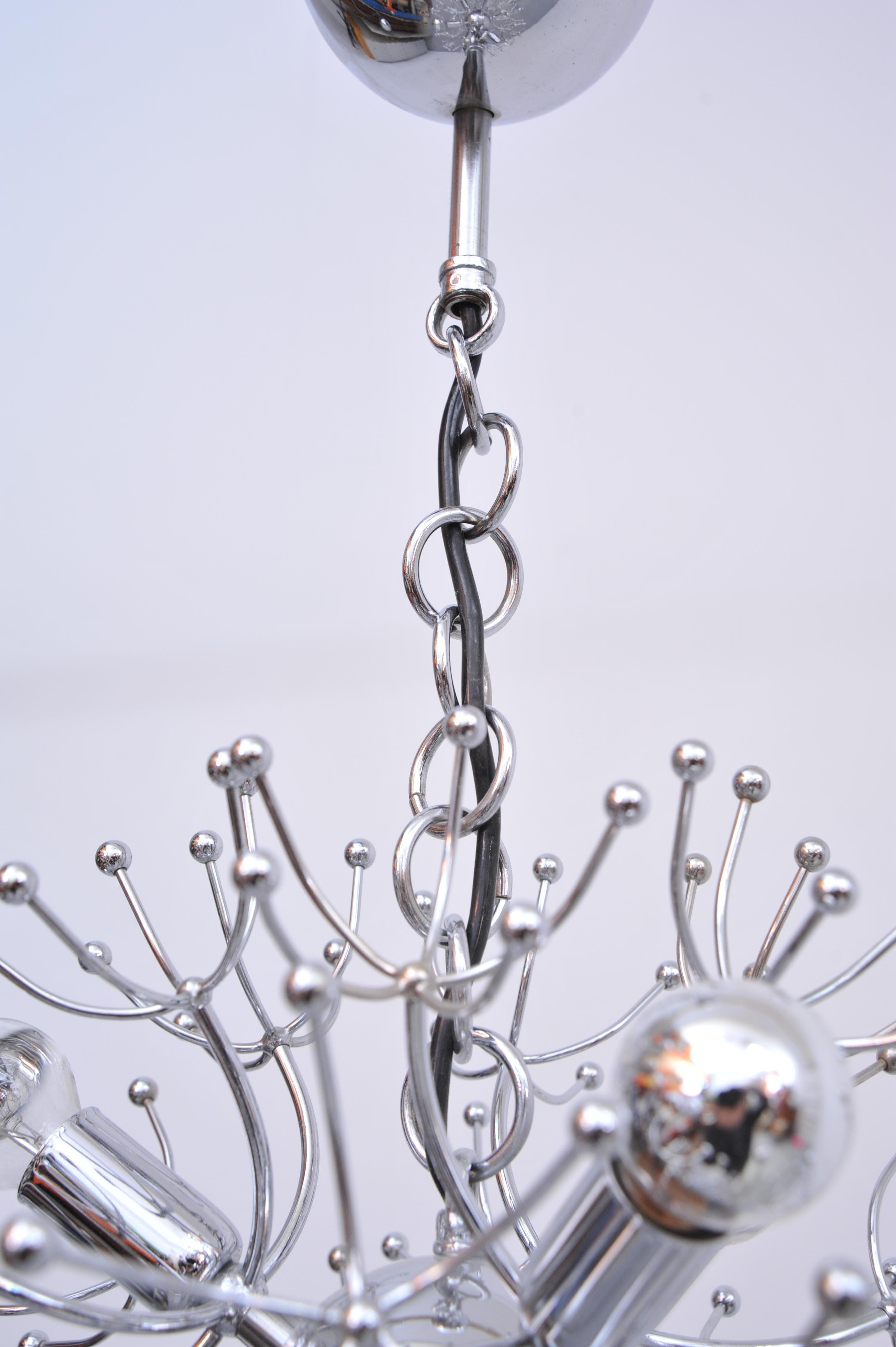 Lampada da soffitto Sputnik in cromo di Gaetano Sciolari In condizioni buone in vendita a Wiesbaden, DE