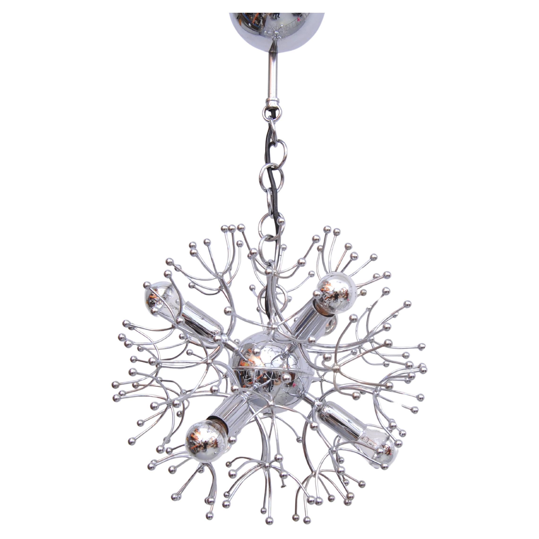 Lampada da soffitto Sputnik in cromo di Gaetano Sciolari in vendita