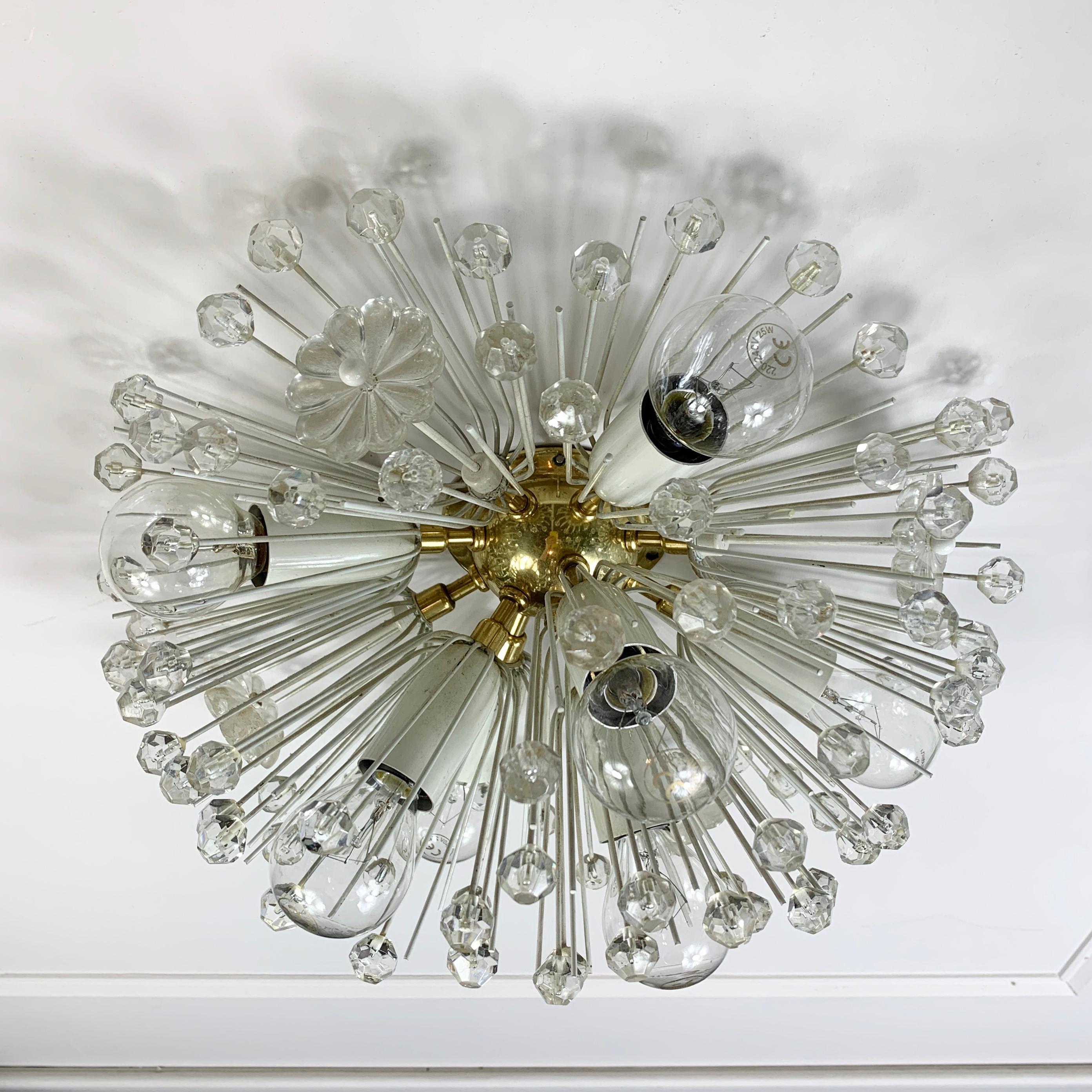 Sputnik Ceiling Light Snowball by Emil Stejnar for Rupert Nikoll For Sale 2