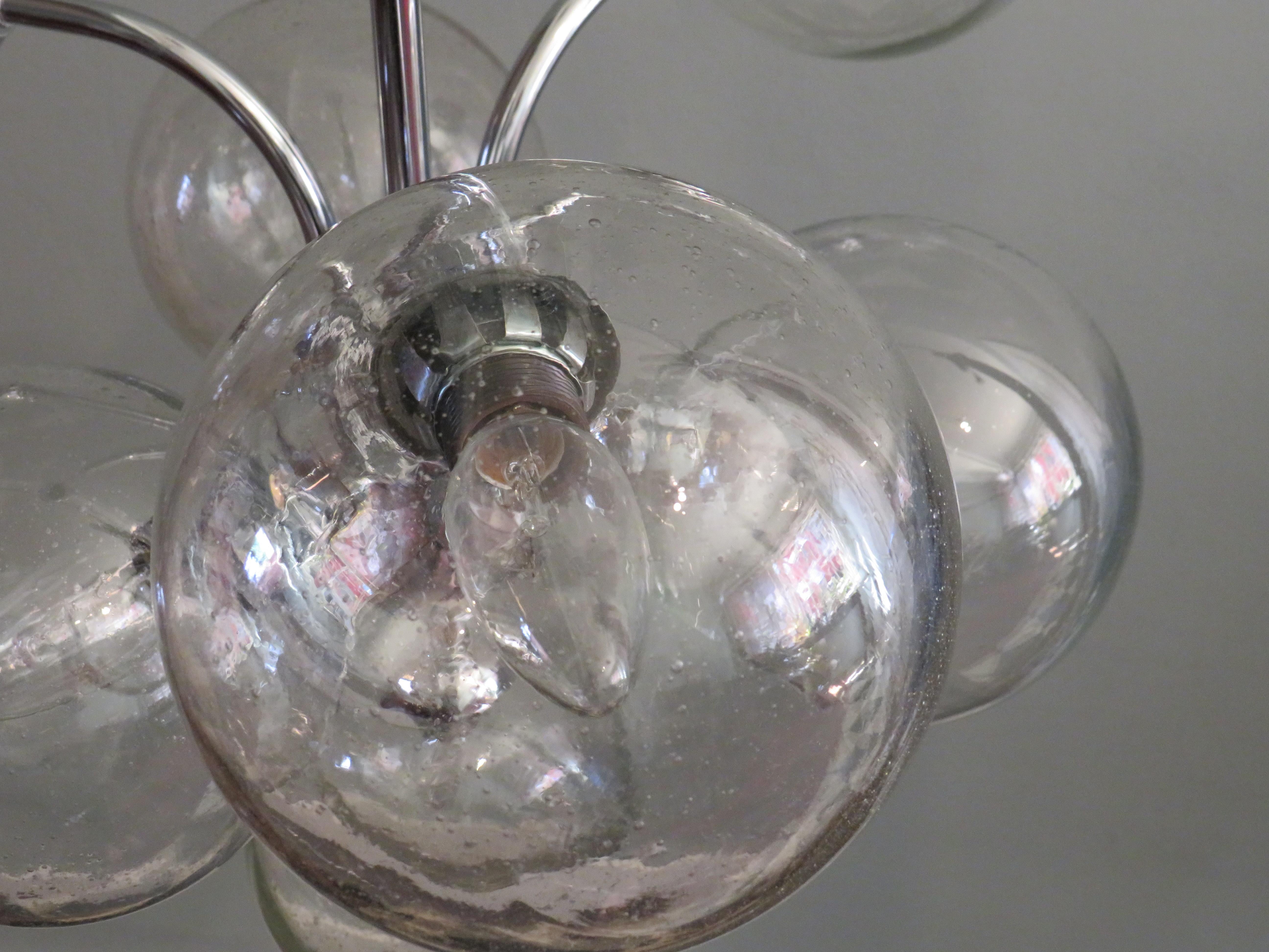 Sputnik chandelier 1970s by Massive Belgium For Sale 4