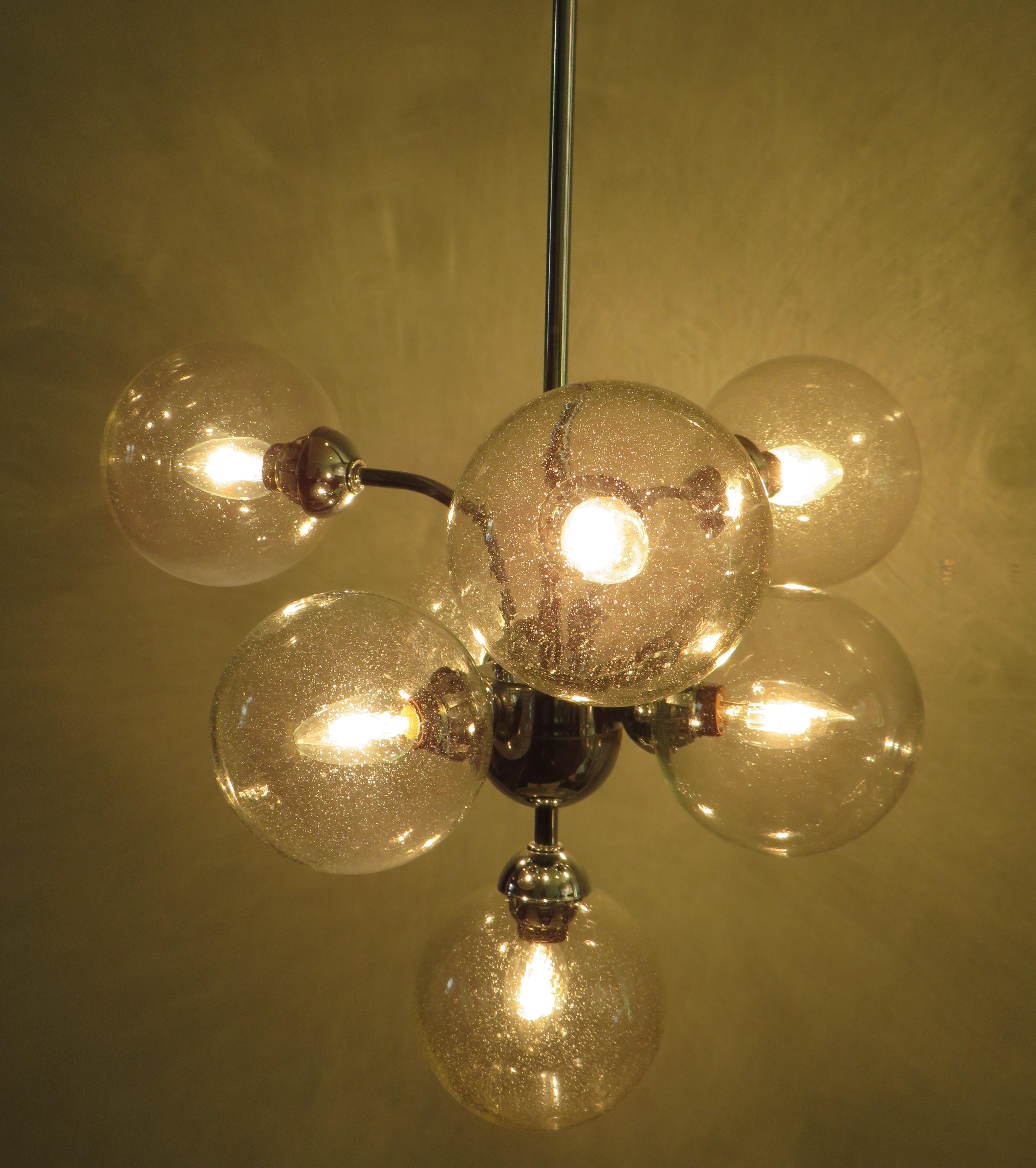 Belgian Sputnik chandelier 1970s by Massive Belgium For Sale