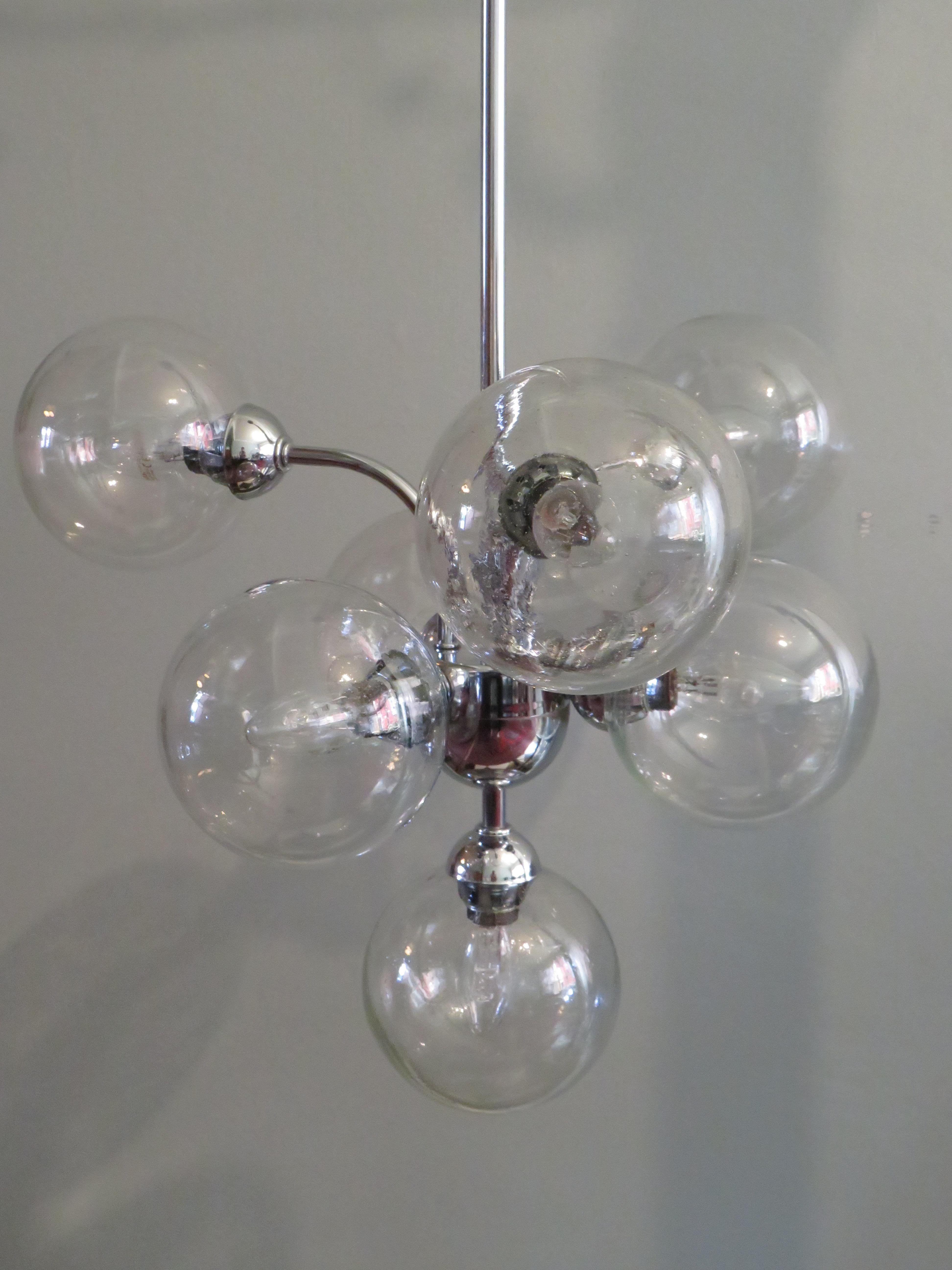 Late 20th Century Sputnik chandelier 1970s by Massive Belgium For Sale