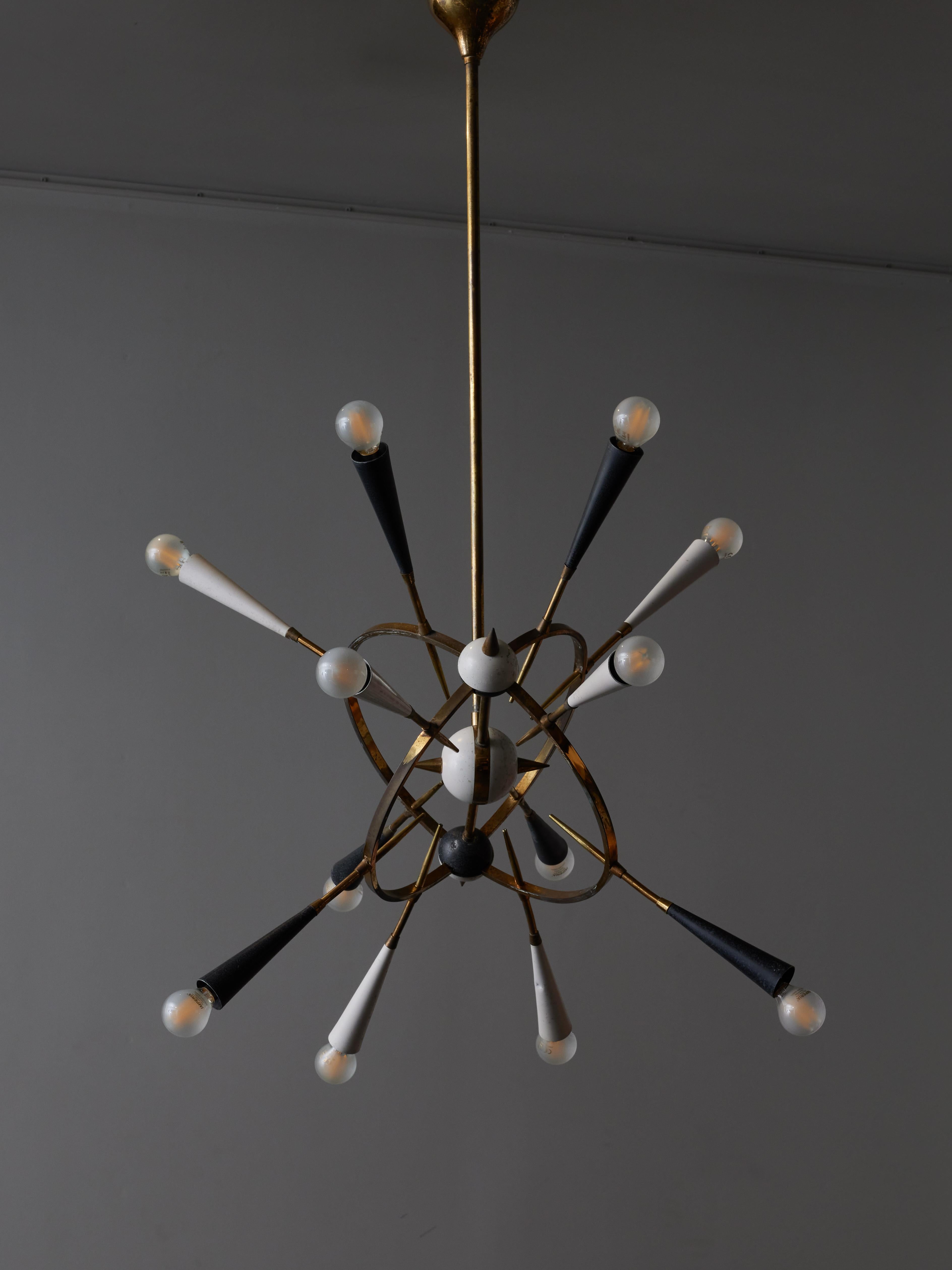 Italian Sputnik Chandelier by Oscar Torlasco For Sale