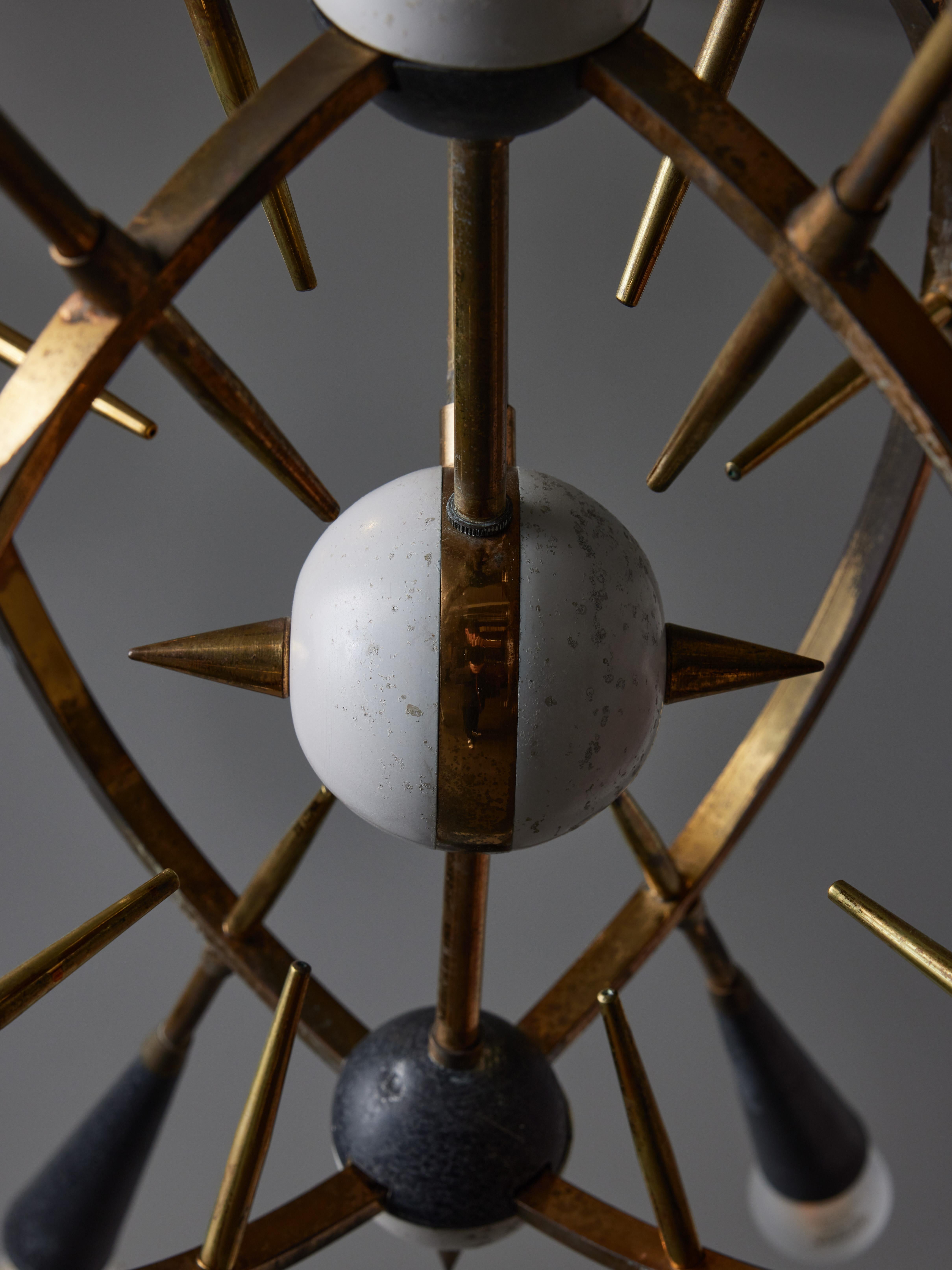 Sputnik Chandelier by Oscar Torlasco In Good Condition For Sale In Saint-Ouen, IDF