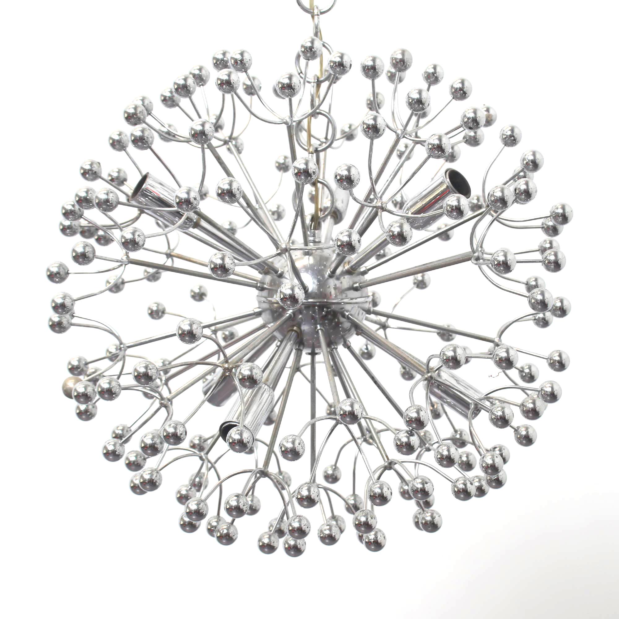 Mid-20th Century Space Age Mid Century Modern Chrome Sputnik Chandelier By Gaetano Sciolari, 1960