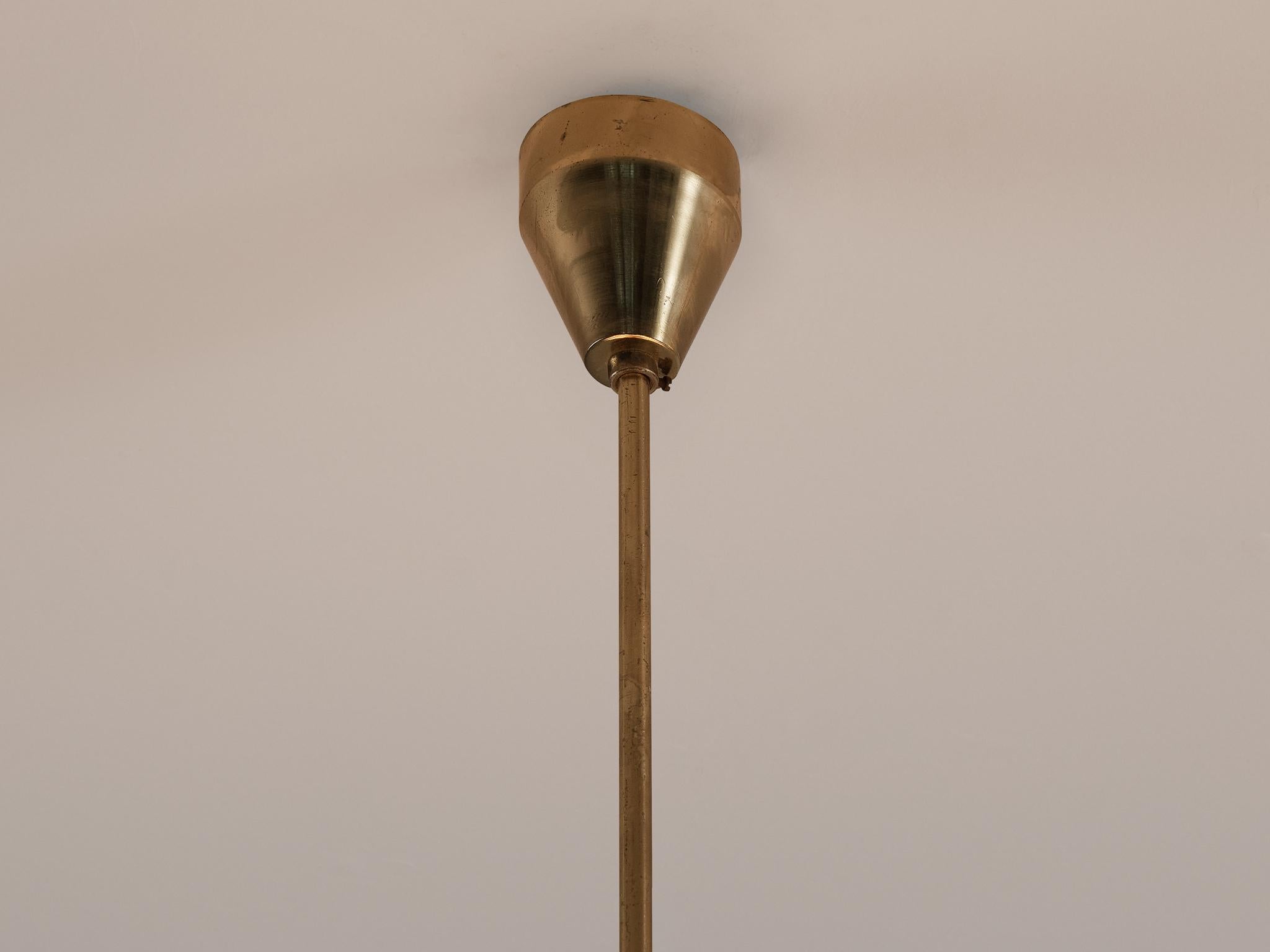 Sputnik Chandelier in Brass and Opaline Glass  2