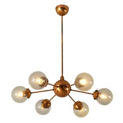 Sputnik Chandelier in Copper and Blown Glass