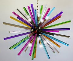 Sputnik Chandelier Multicolored, Murano, Late 20th Century